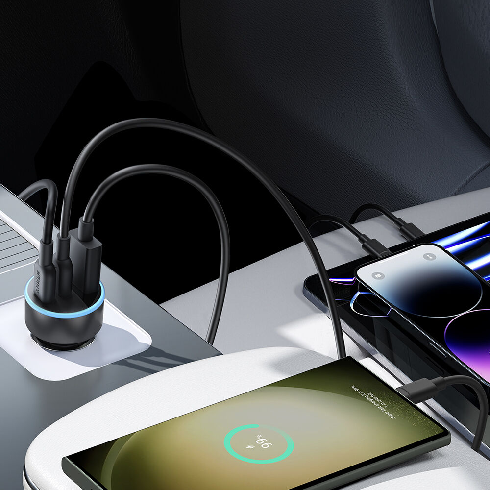 Anker 335 Car Charger 67W compact dual-port car charger for mobile device charging — view 4