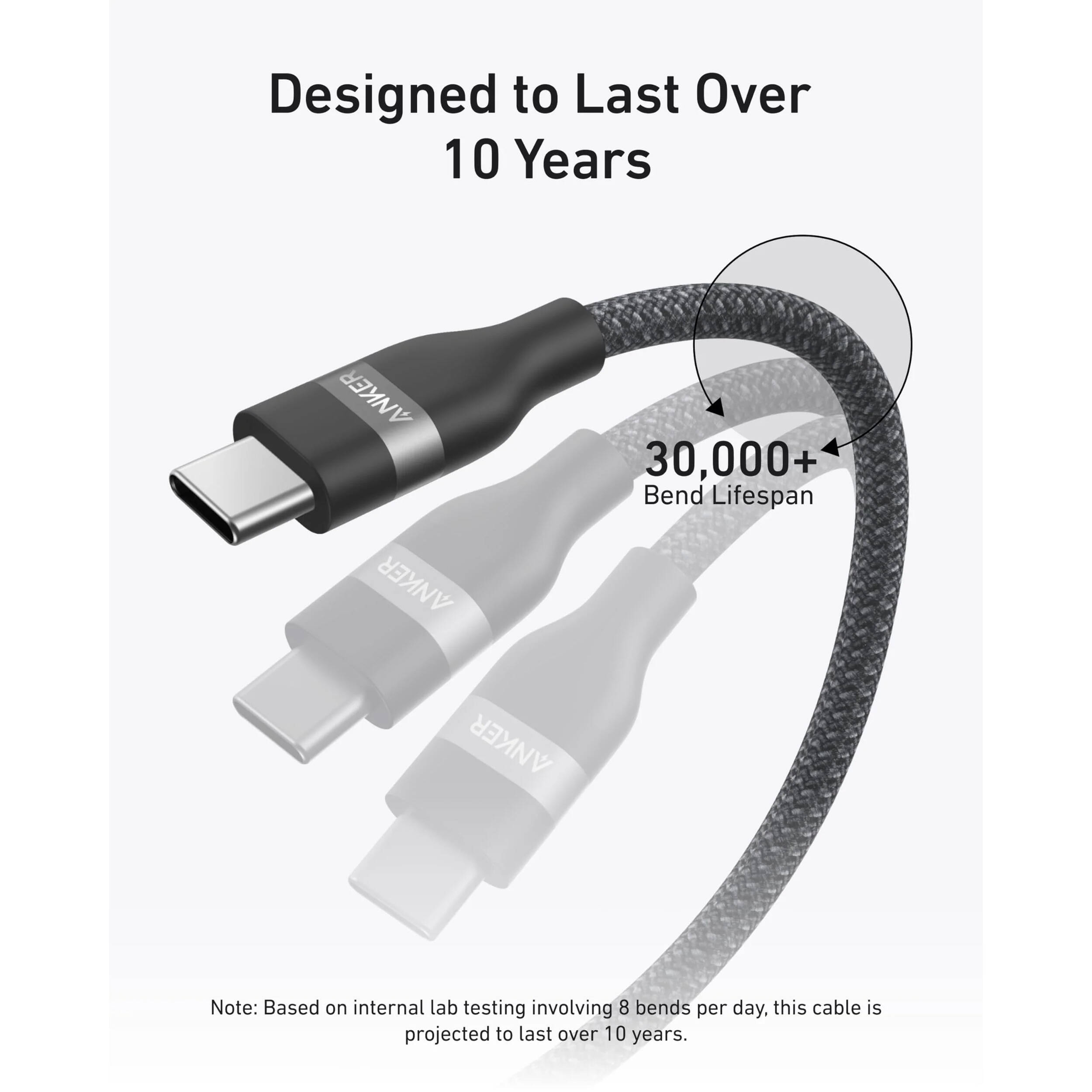 ANKER USB-C TO USB-C CABLE 3FT 240W ANKER (3FT 240W UPCYCLED-BRAIDED) — view 2