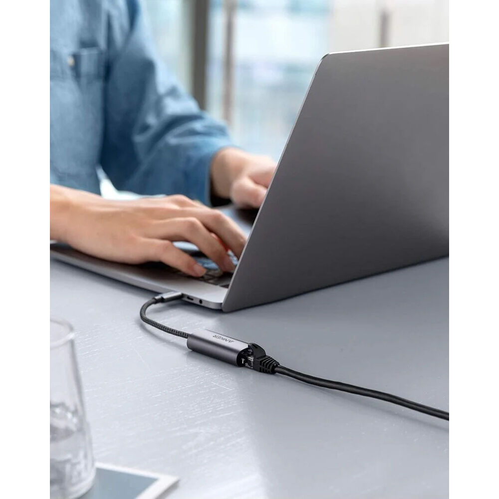 Anker USB-C to Ethernet adapter for adding wired network connectivity to a USB-C device — view 6