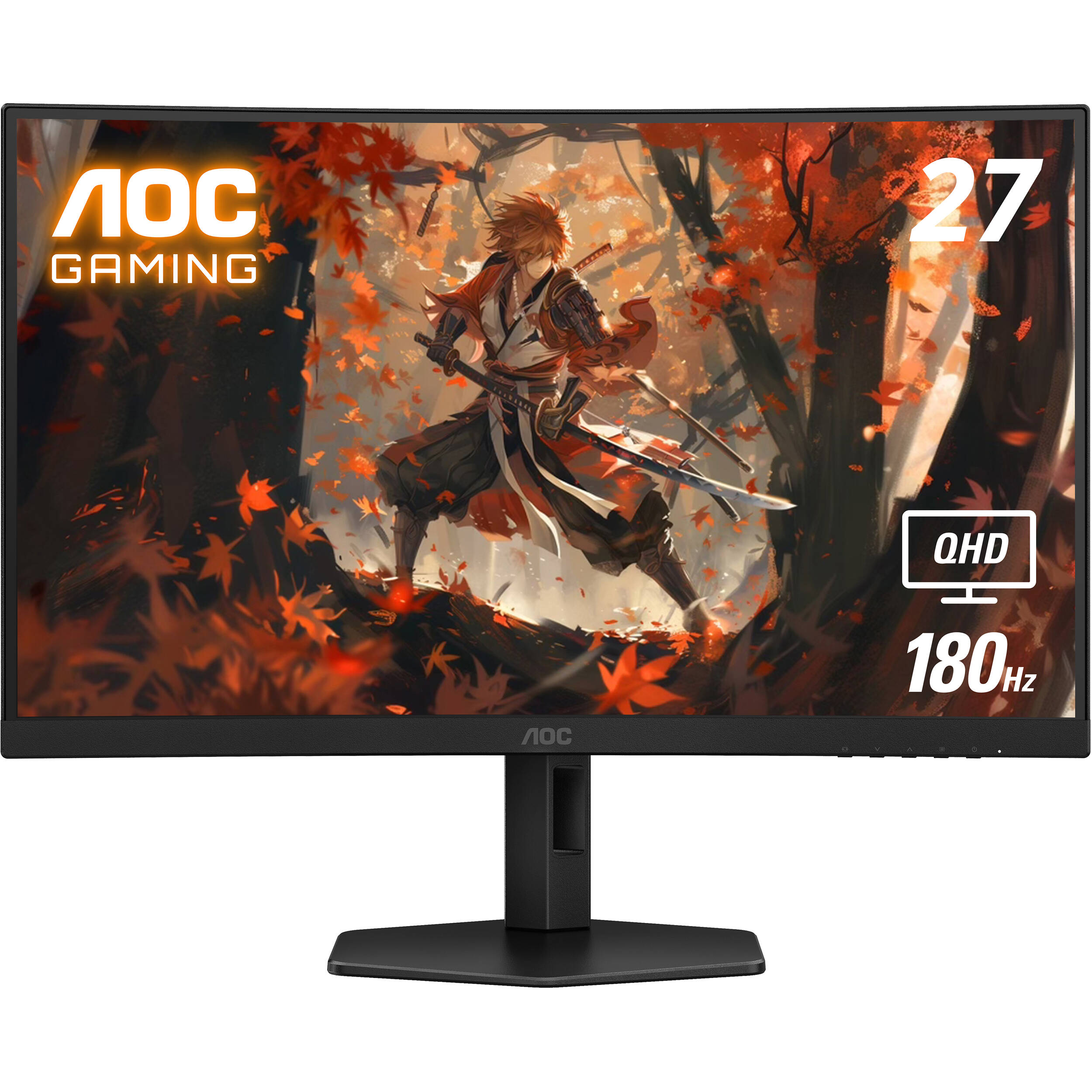 AOC CQ27G4X 27-inch curved QHD gaming monitor with 180 Hz refresh rate — view 2