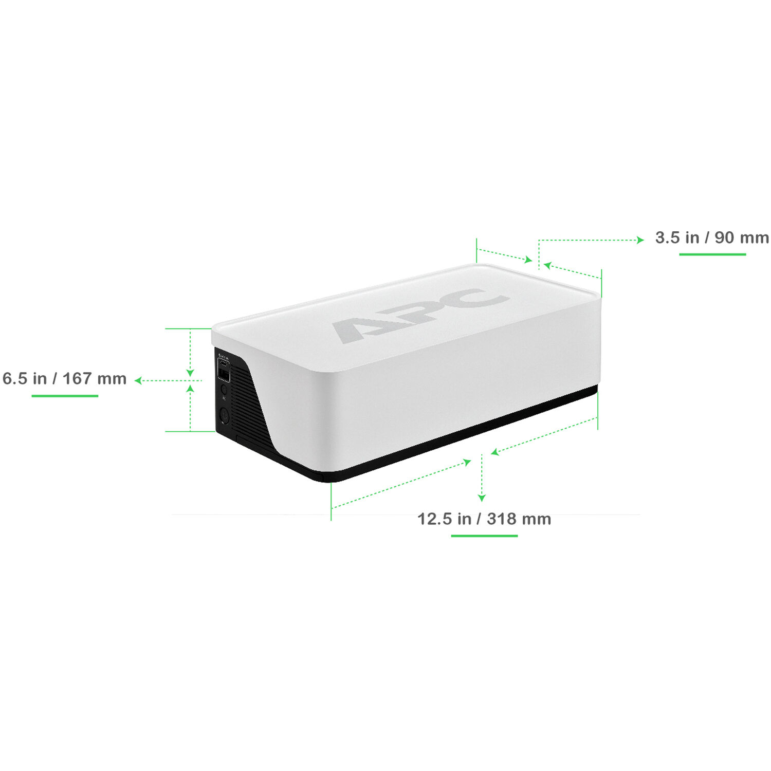 APC Back-UPS BE1050G3 desktop UPS with 8 outlets and 120 V battery backup — view 13