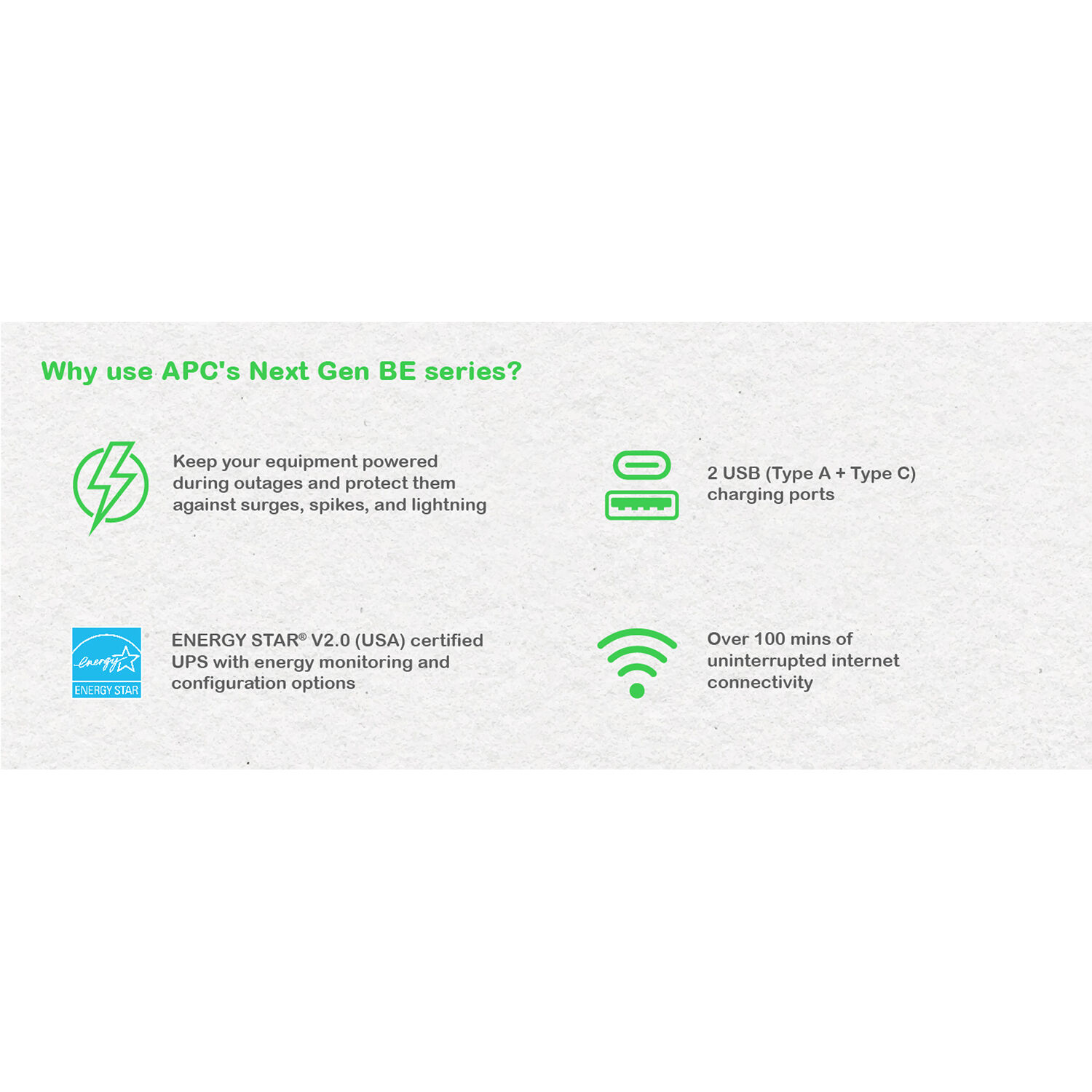 APC Back-UPS BE500G3 desktop UPS with 6 outlets and 500 VA capacity — view 12