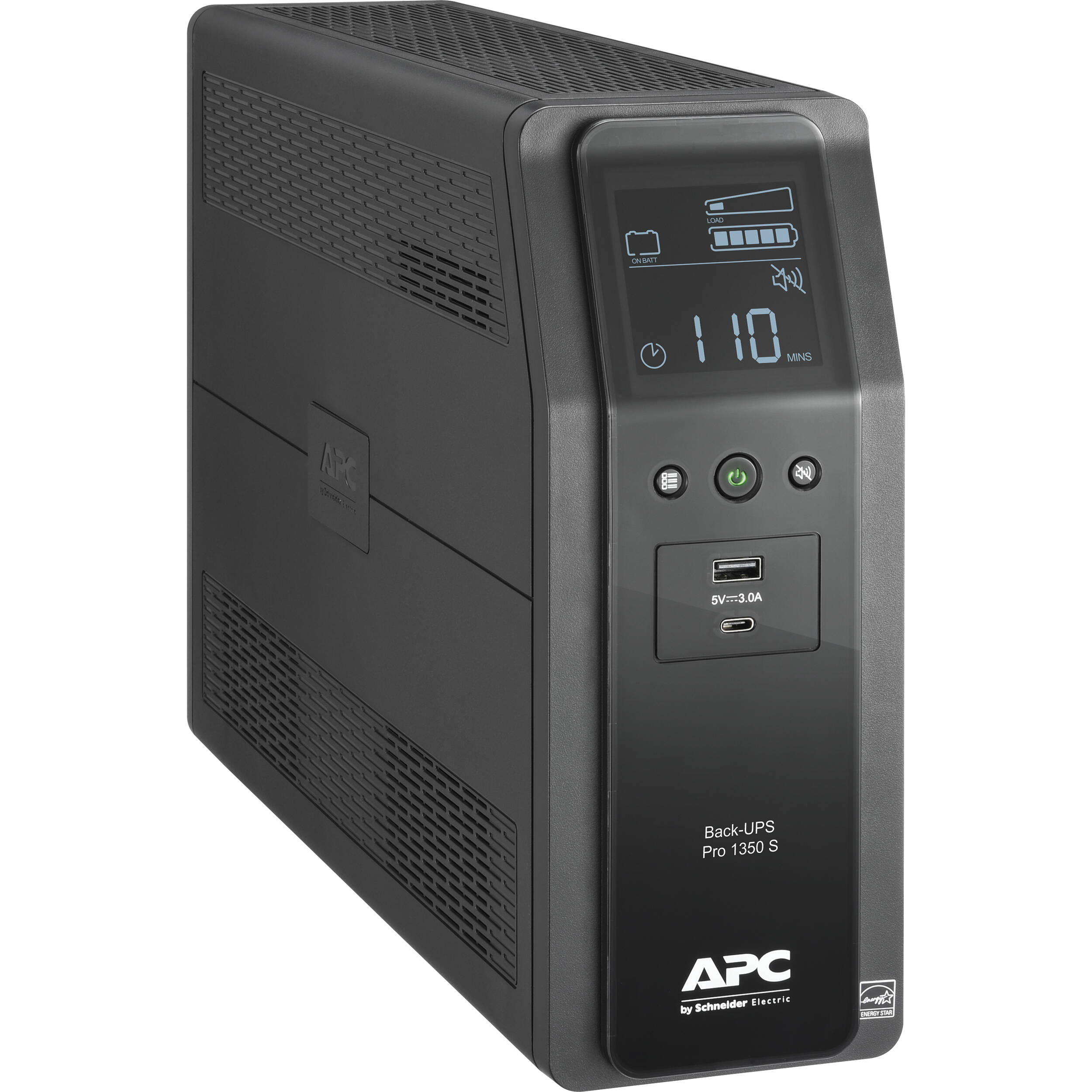 APC Back-UPS BR1350MS tower UPS with 10 outlets and 120V battery backup protection — view 3