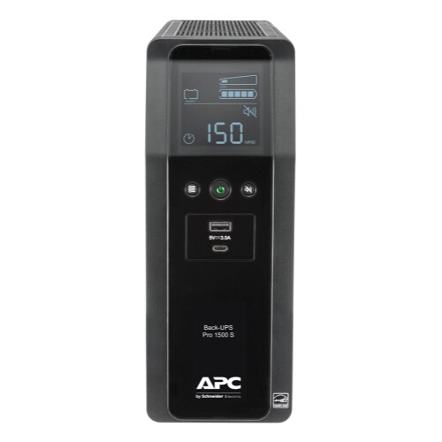 APC Back-UPS Pro BR1500MS2 desktop UPS with 1,500 VA capacity, LCD, and 10 outlets — view 3