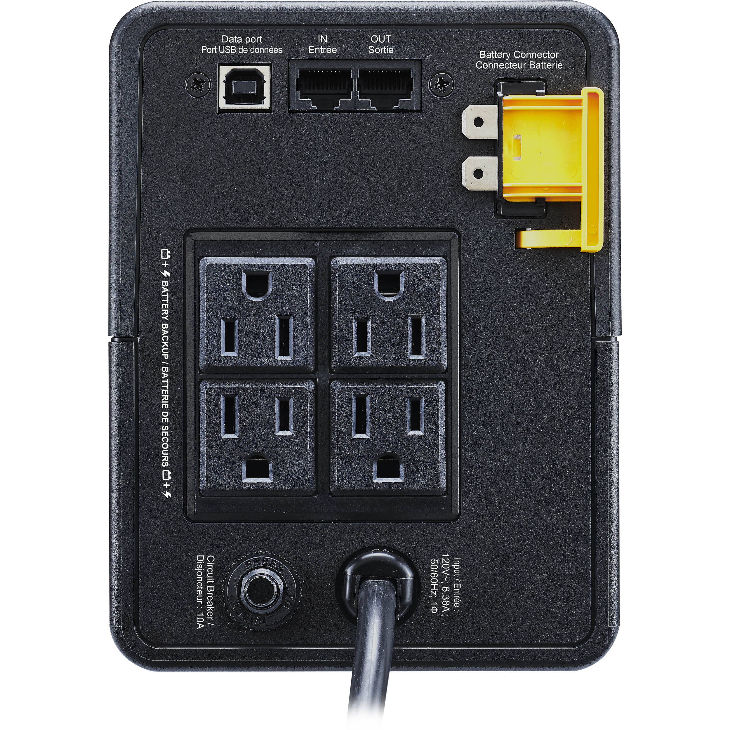 APC BVK750M2 750 VA tower UPS with 4 NEMA 5-15R outlets for home office and network backup — view 3