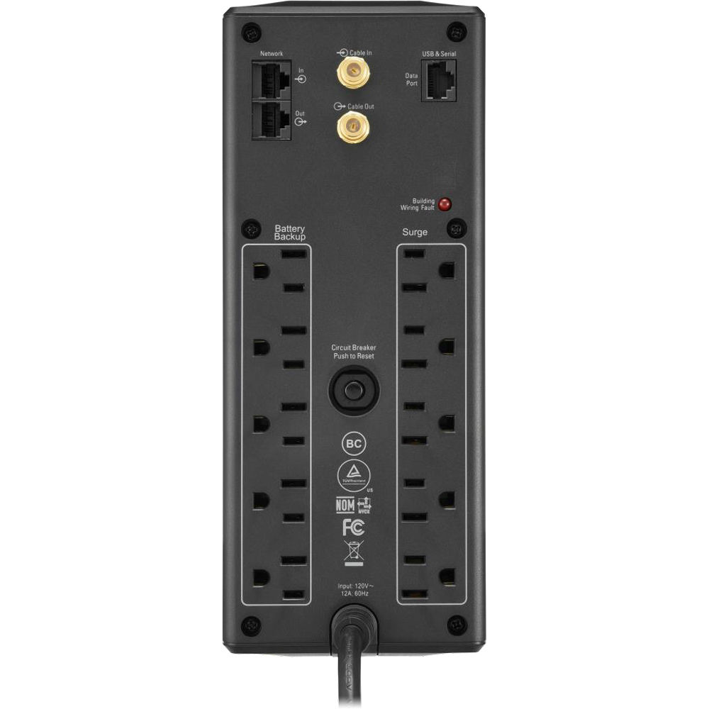 APC Back-UPS BX1350M 1,350 VA compact tower UPS with LCD and 5 NEMA 5-15R outlets — view 3