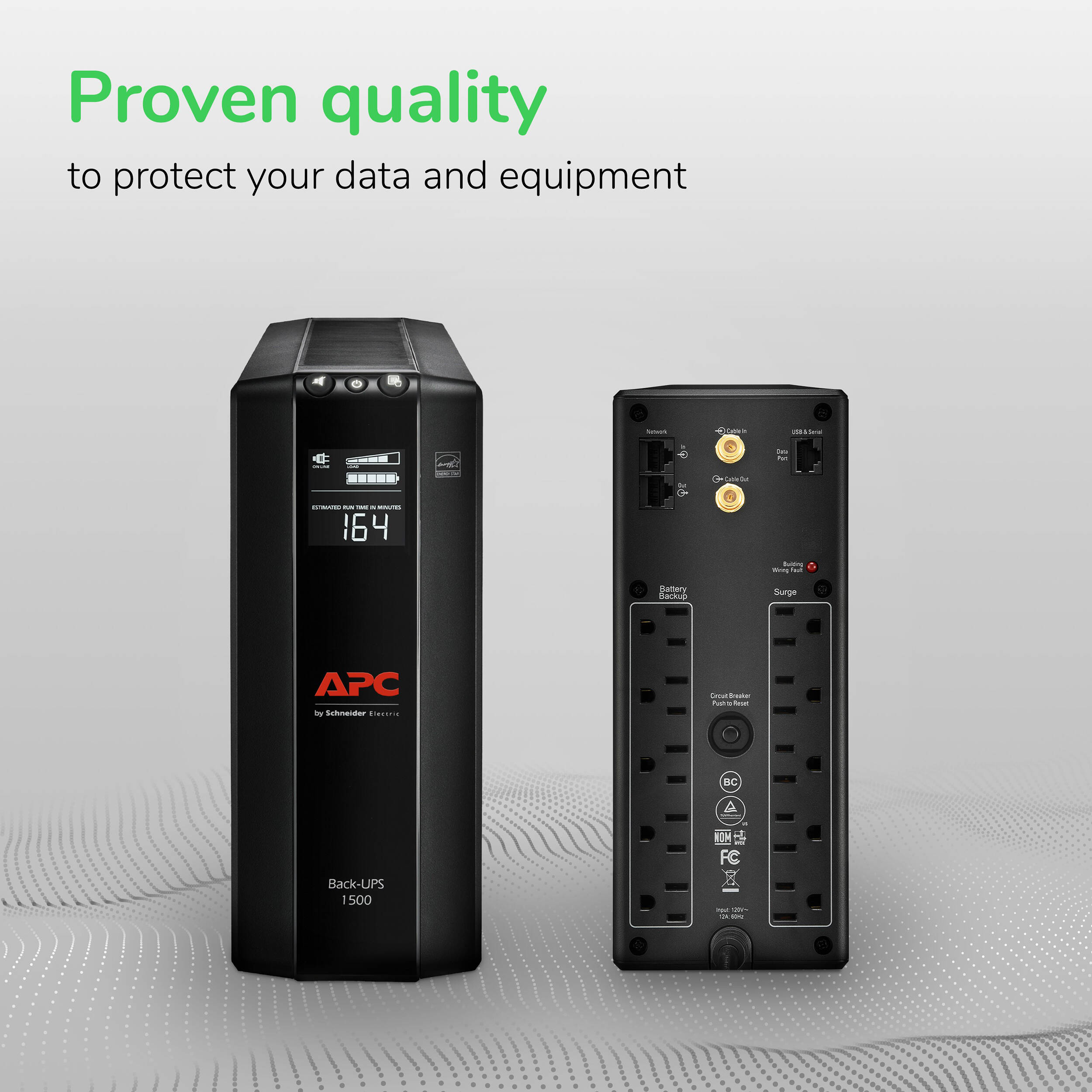 APC Back-UPS Pro BX1500M 1,500 VA desktop UPS with AVR and 10 outlets — view 10