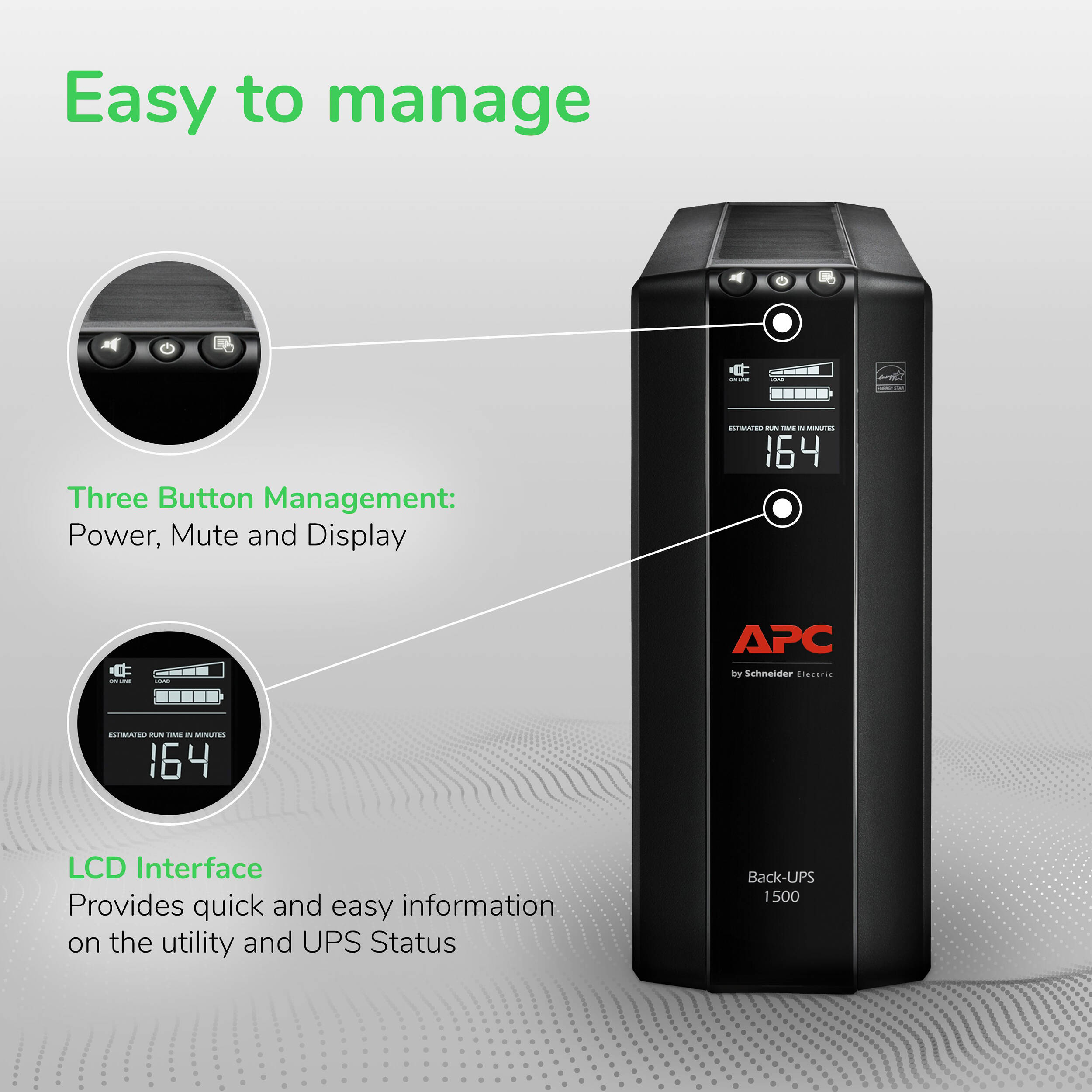 APC Back-UPS Pro BX1500M 1,500 VA desktop UPS with AVR and 10 outlets — view 11