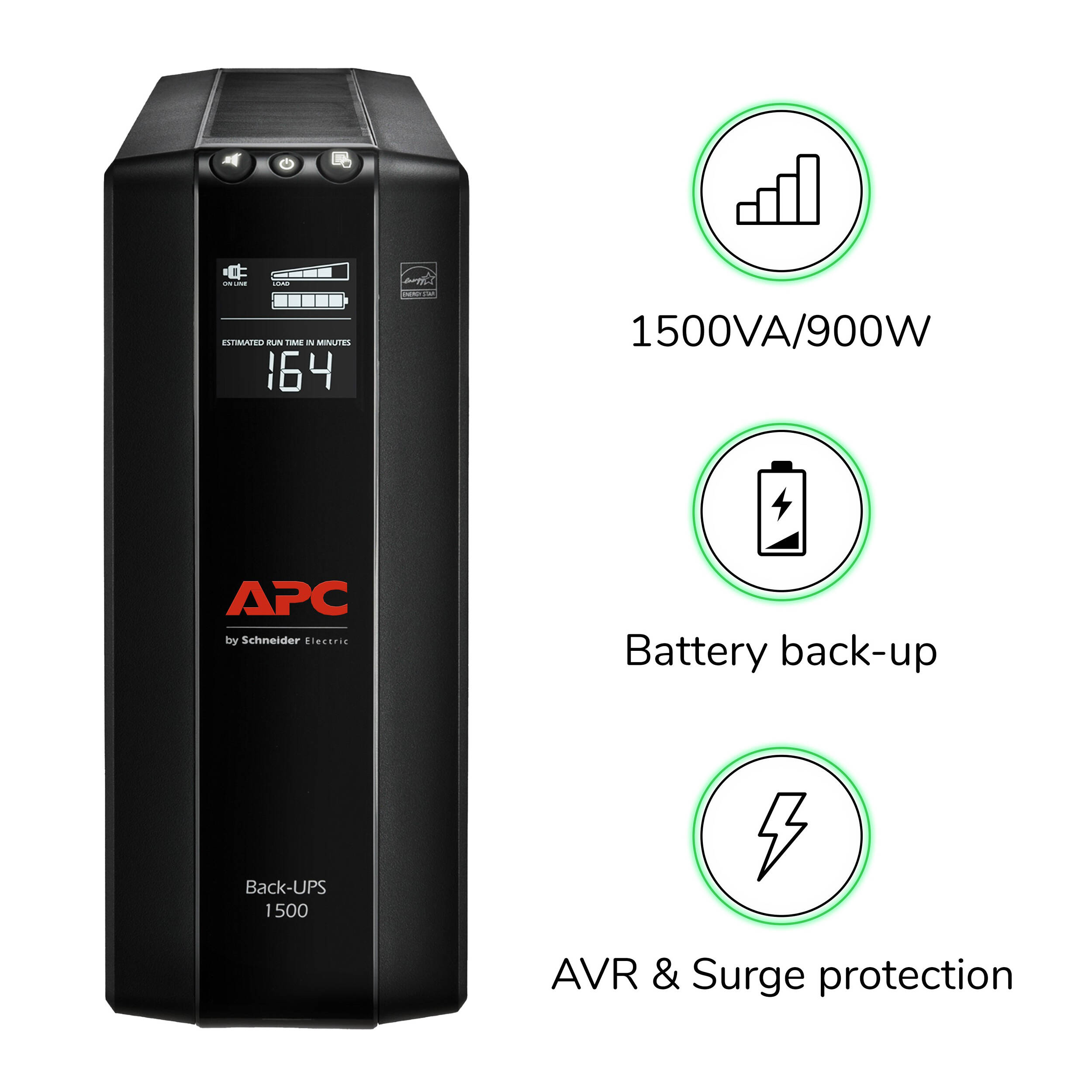 APC Back-UPS Pro BX1500M 1,500 VA desktop UPS with AVR and 10 outlets — view 8