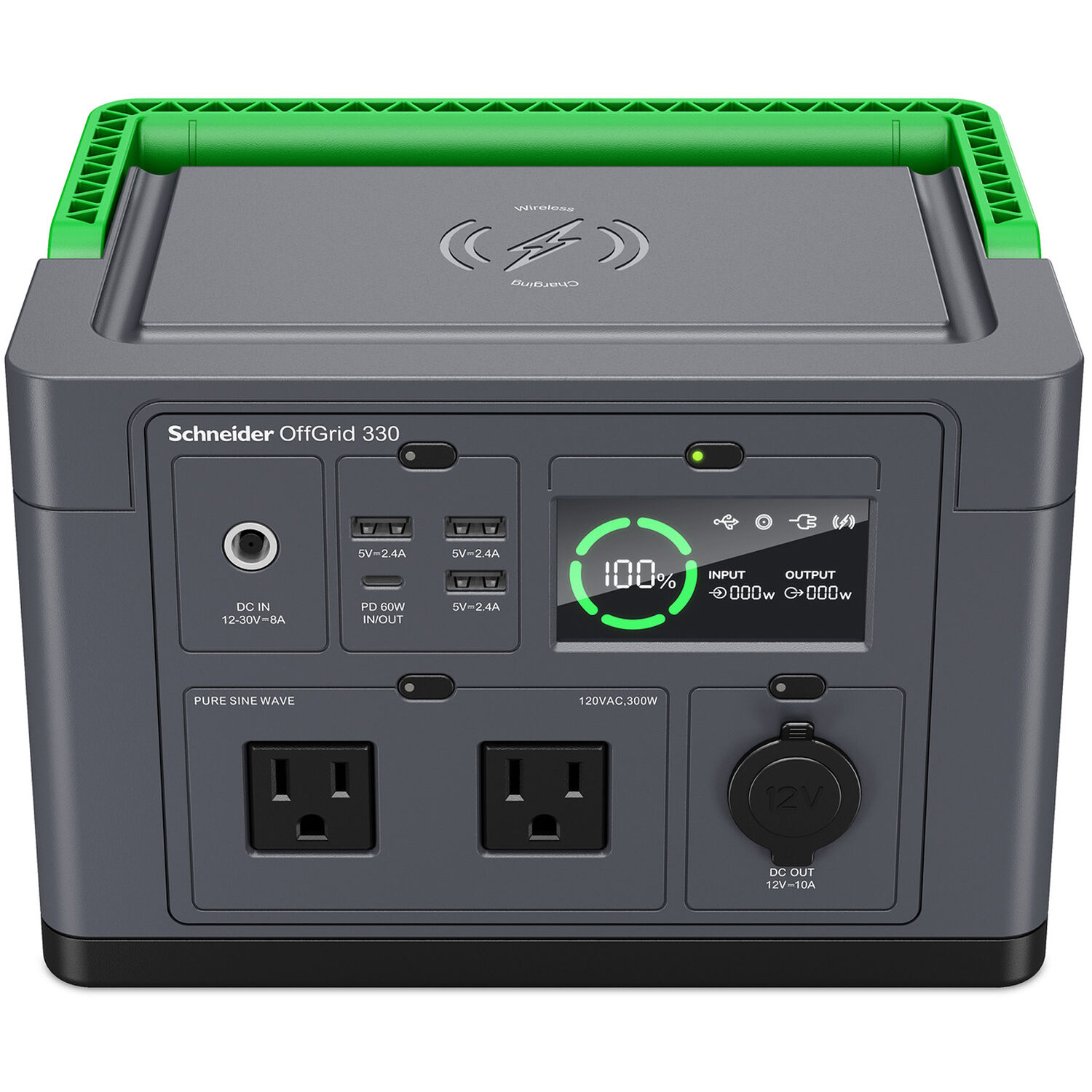 APC Schneider OffGrid Portable Power Station 330 with 332 Wh lithium-ion battery and 2 NEMA outlets — view 2