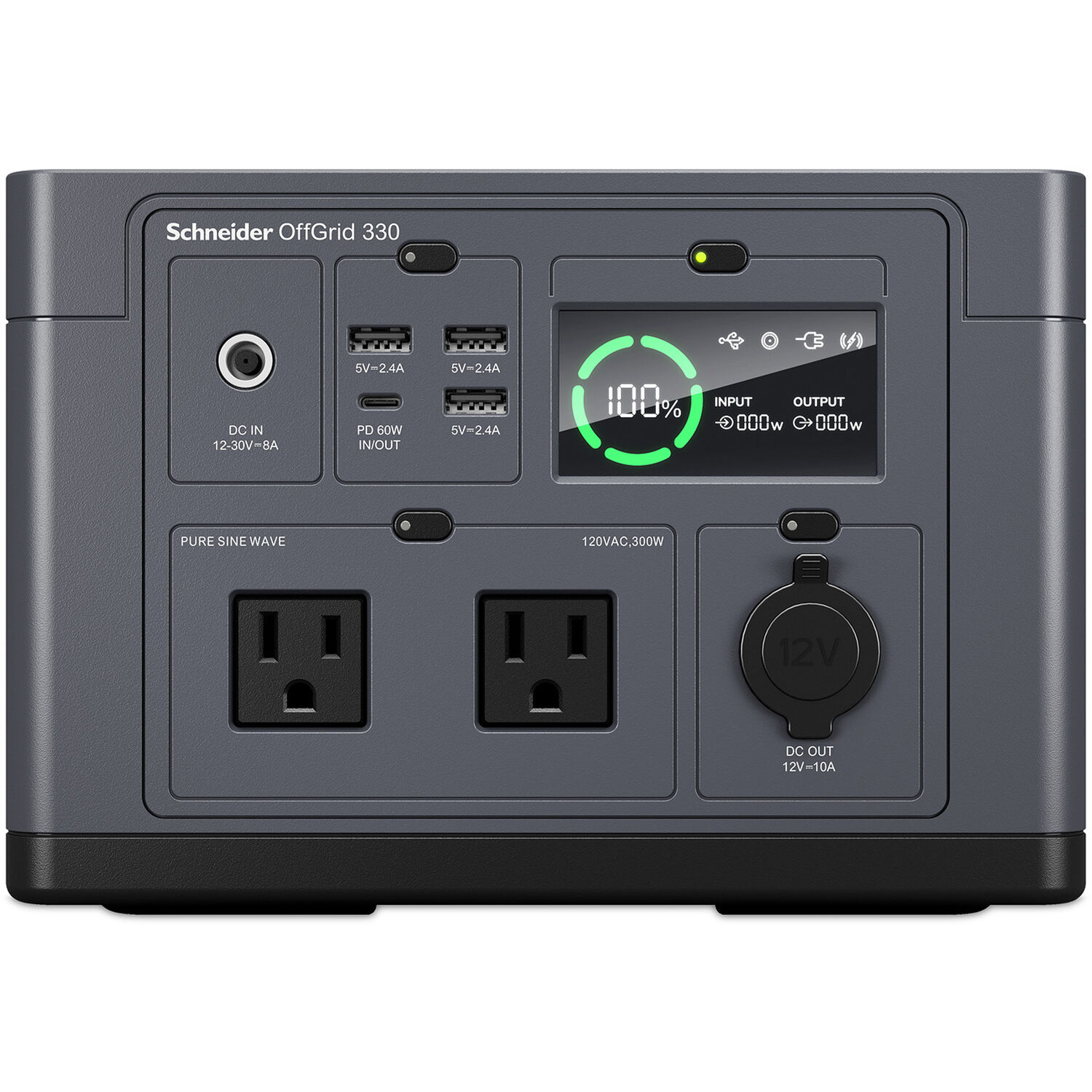 APC Schneider OffGrid Portable Power Station 330 with 332 Wh lithium-ion battery and 2 NEMA outlets — view 4