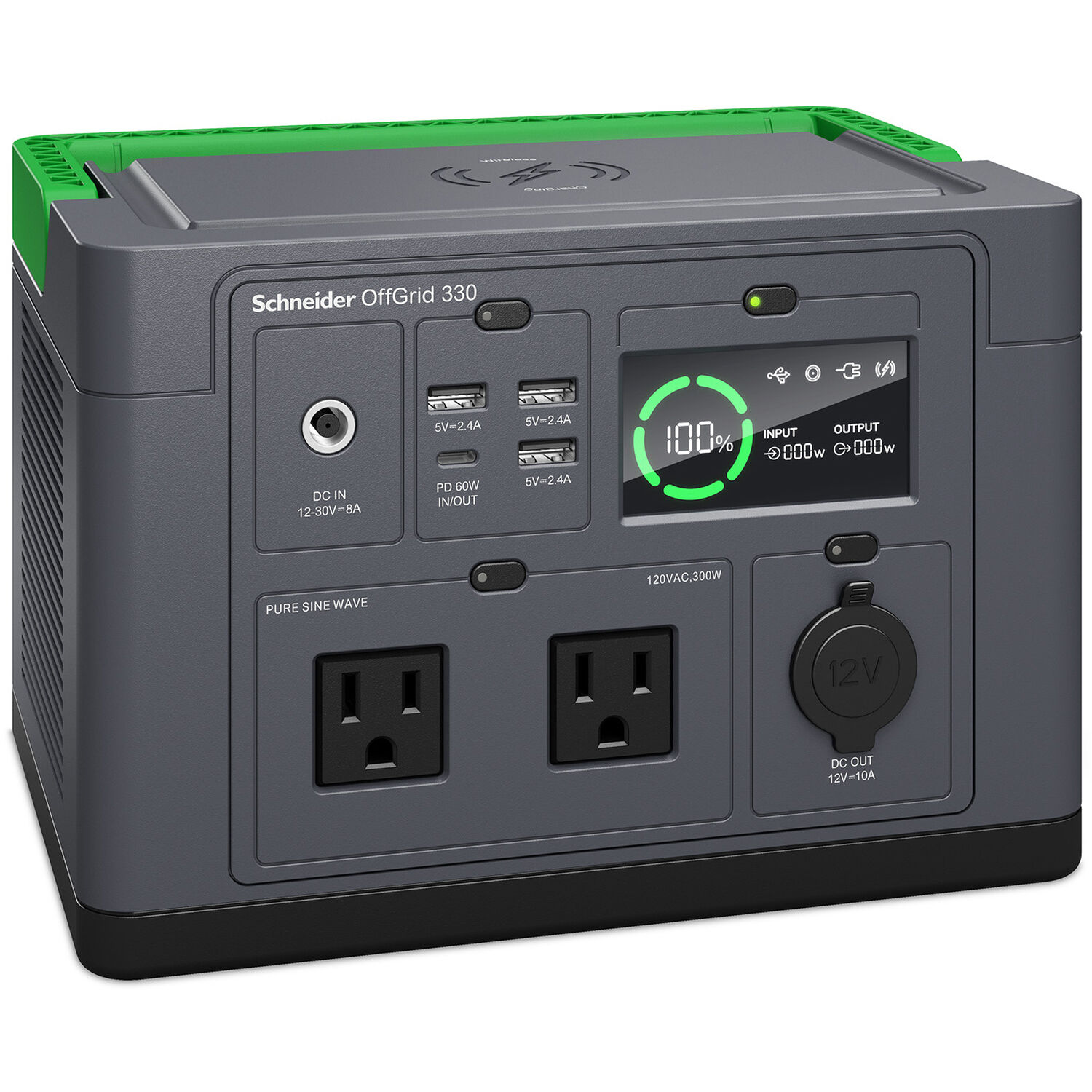 APC Schneider OffGrid Portable Power Station 330 with 332 Wh lithium-ion battery and 2 NEMA outlets — view 5