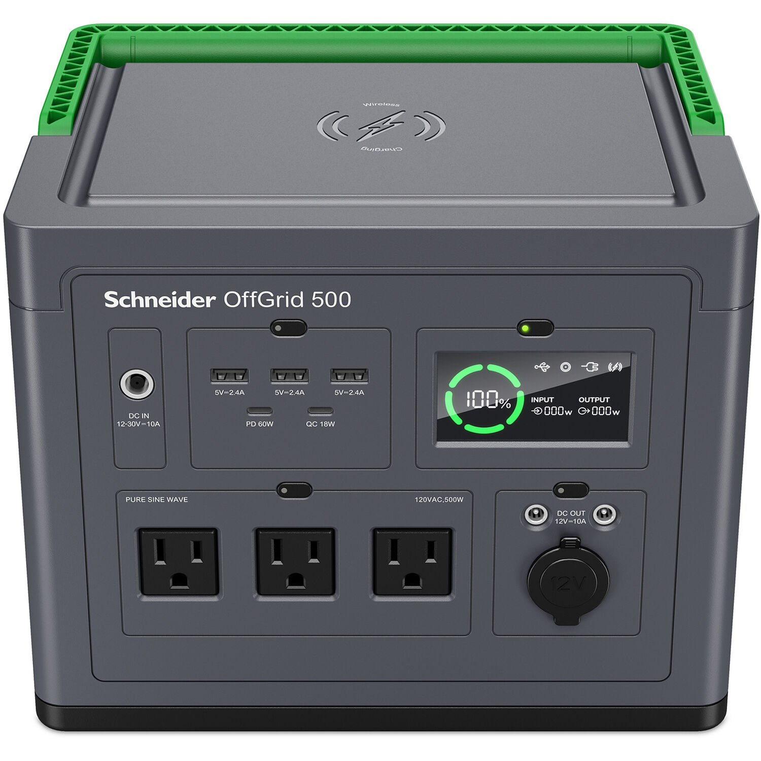 APC PPS500 portable power station with 516.6 Wh lithium-ion battery and 3 NEMA outlets — view 2
