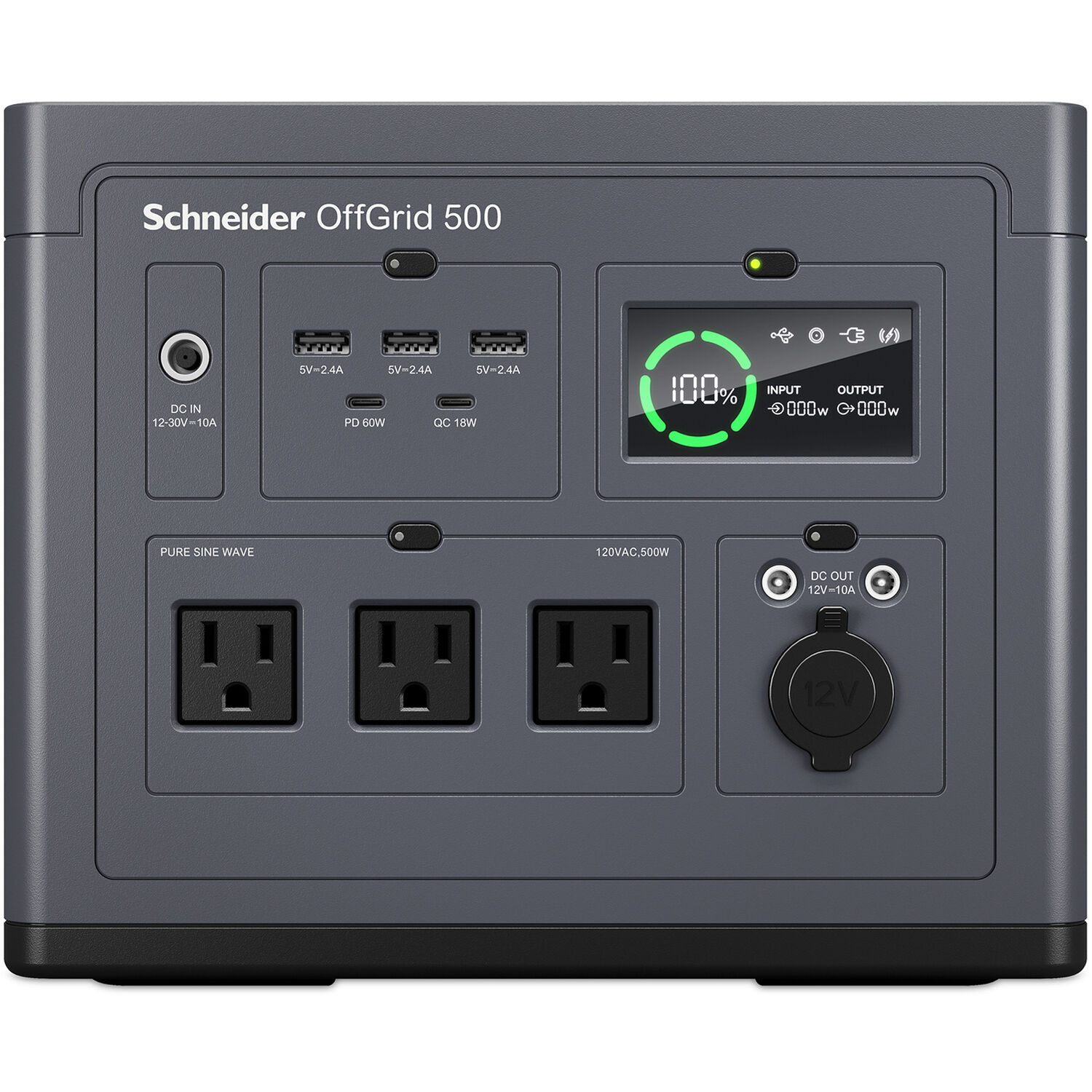 APC PPS500 portable power station with 516.6 Wh lithium-ion battery and 3 NEMA outlets — view 4