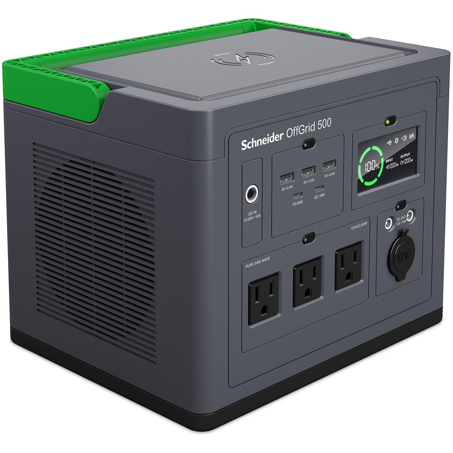 APC PPS500 portable power station with 516.6 Wh lithium-ion battery and 3 NEMA outlets — view 5