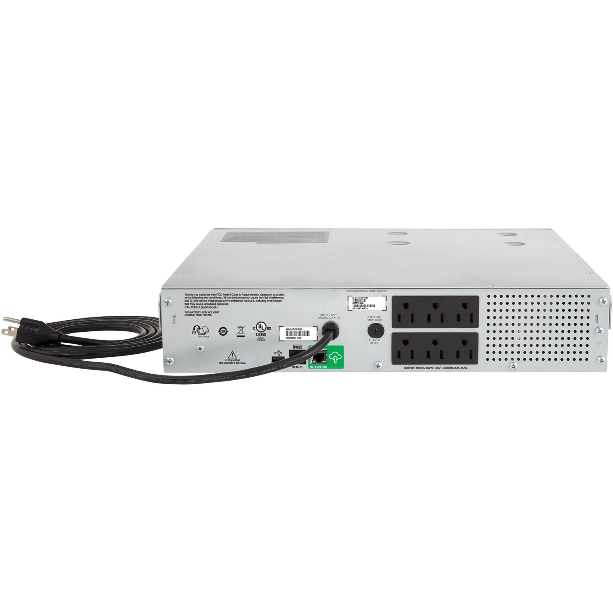 APC Smart-UPS C 1000VA LCD RM 2U 120V rack mount UPS with SmartConnect — view 4