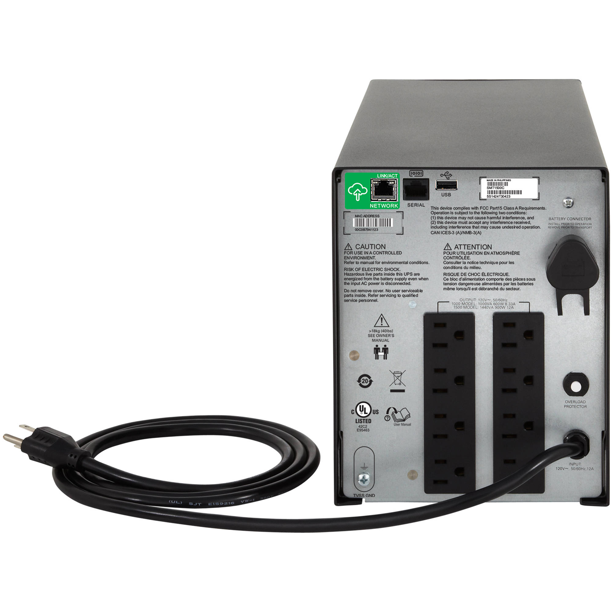 APC Smart-UPS C 1000 VA LCD 120 V tower UPS with SmartConnect — view 4
