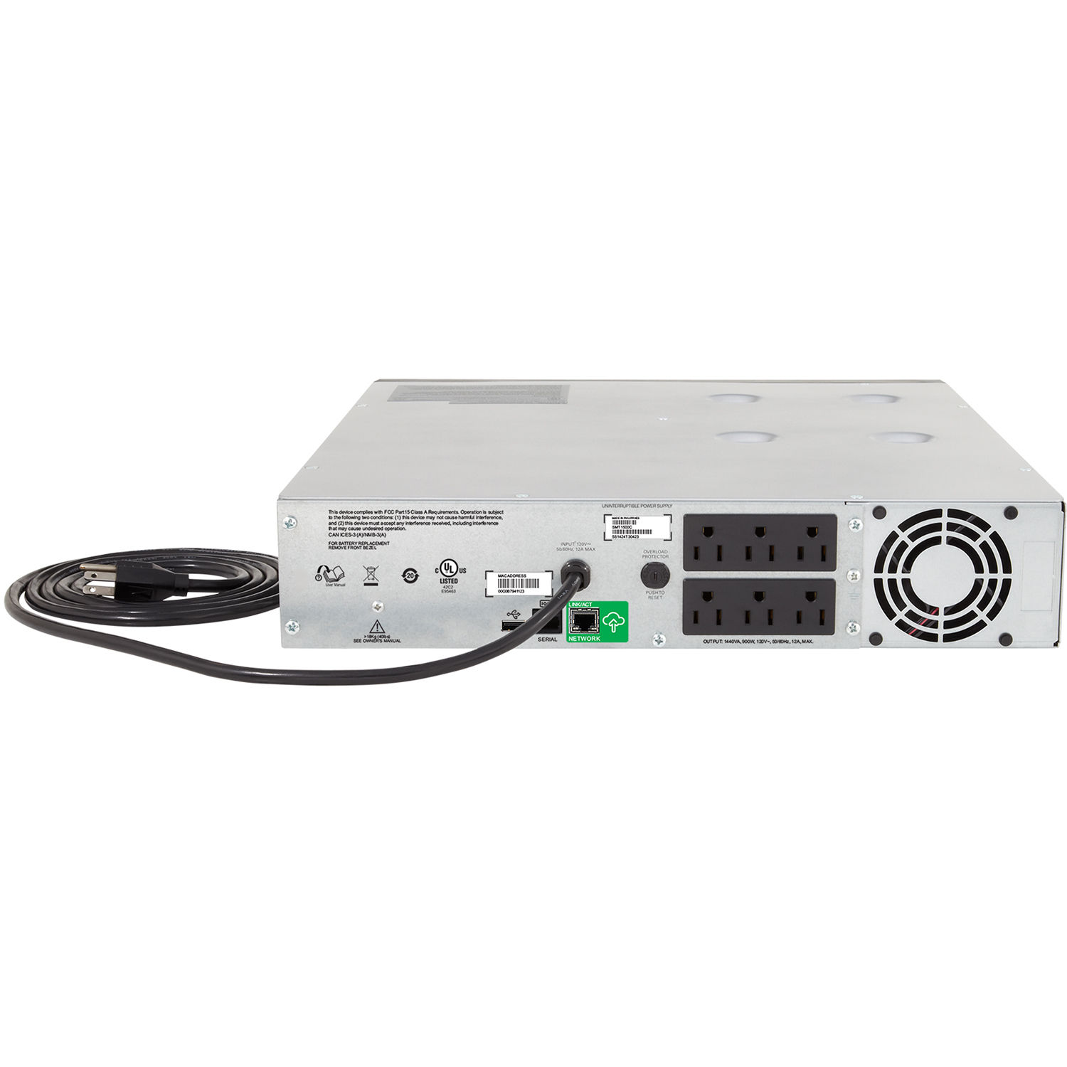 APC Smart-UPS C 1500VA 2U rackmount 120V UPS with LCD display — view 3