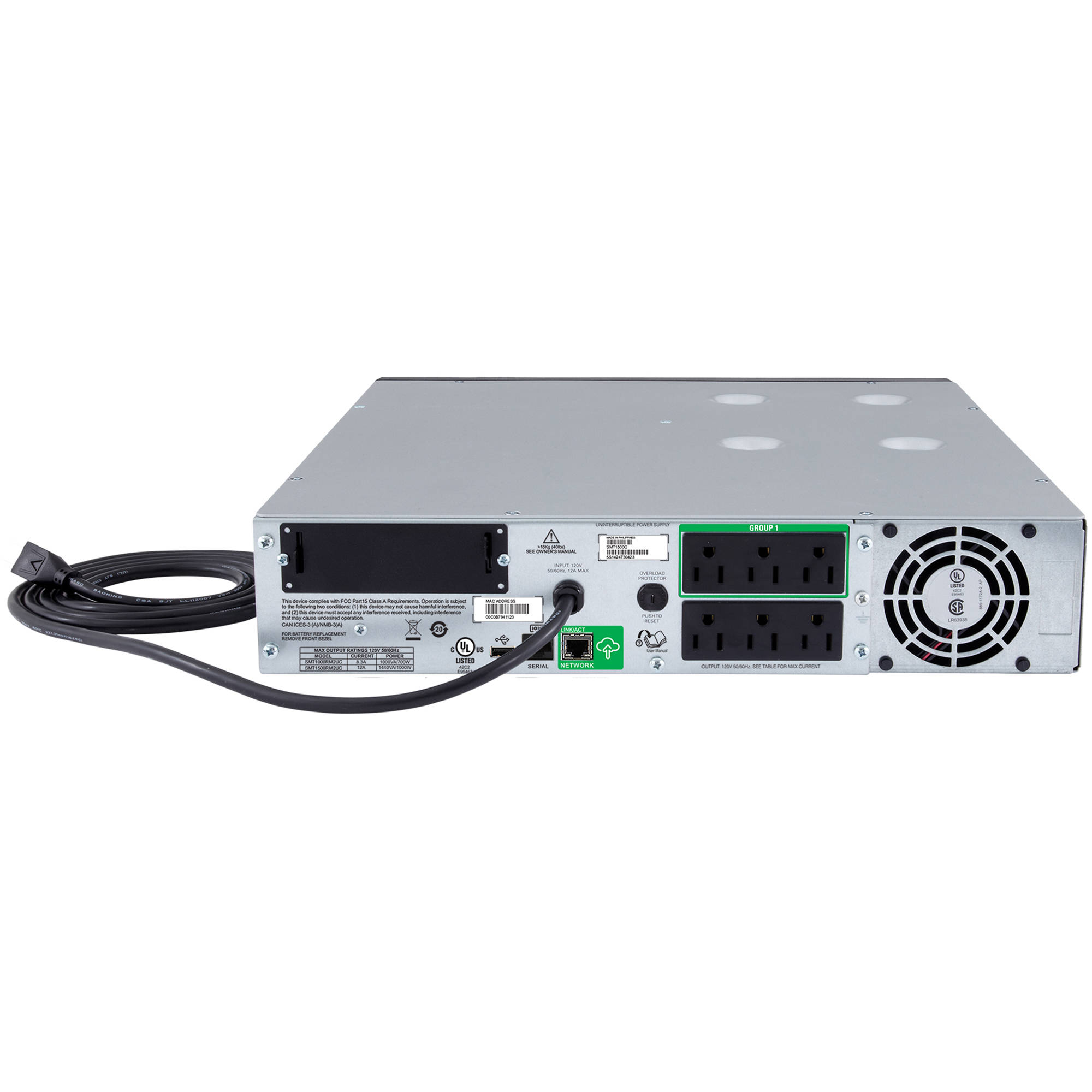 APC Smart-UPS 1000 VA LCD RM 2U 120V rack-mount UPS with SmartConnect — view 3