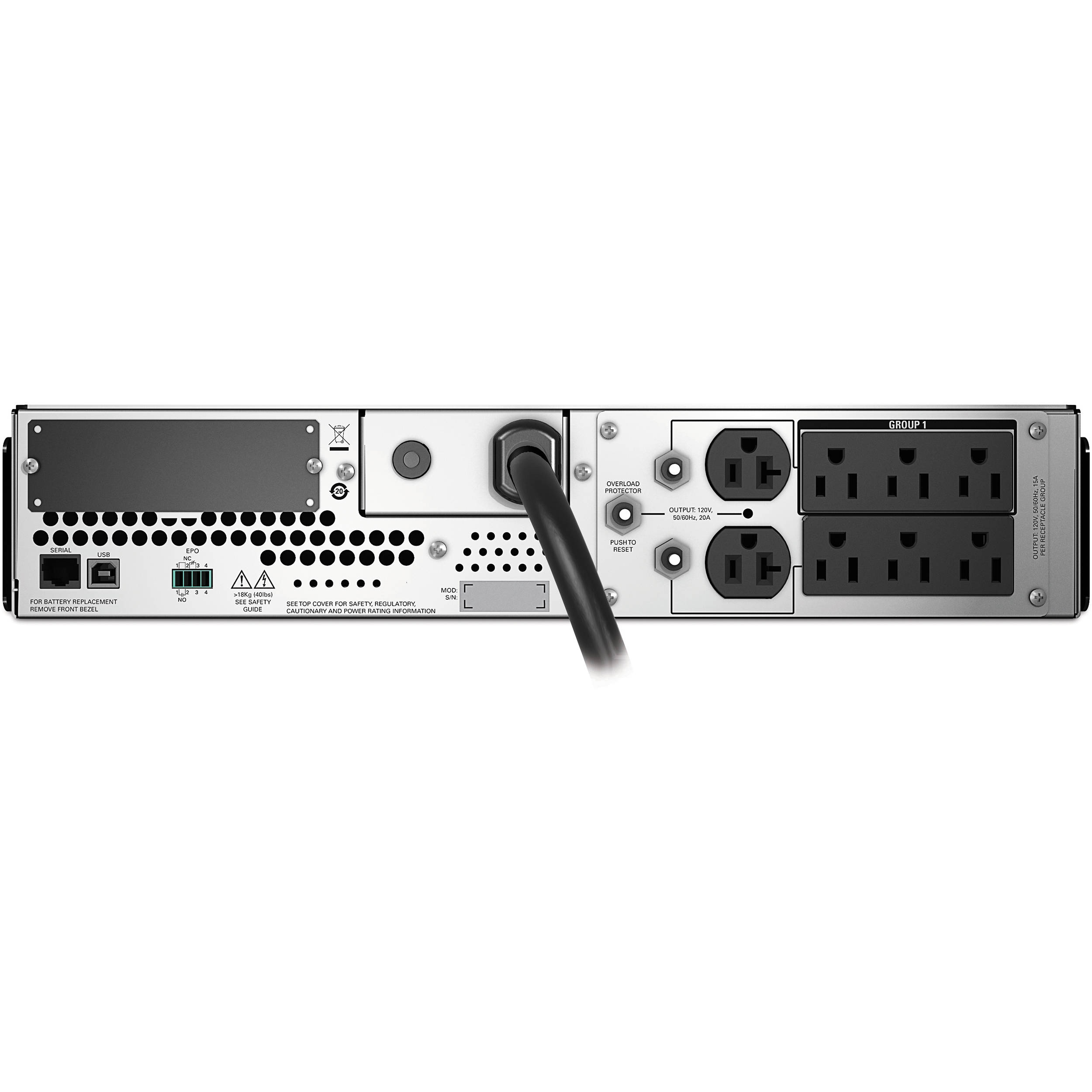 APC Smart-UPS SMT2200R2X106 2,200 VA rack-mount UPS with LCD and L5-20P input — view 3