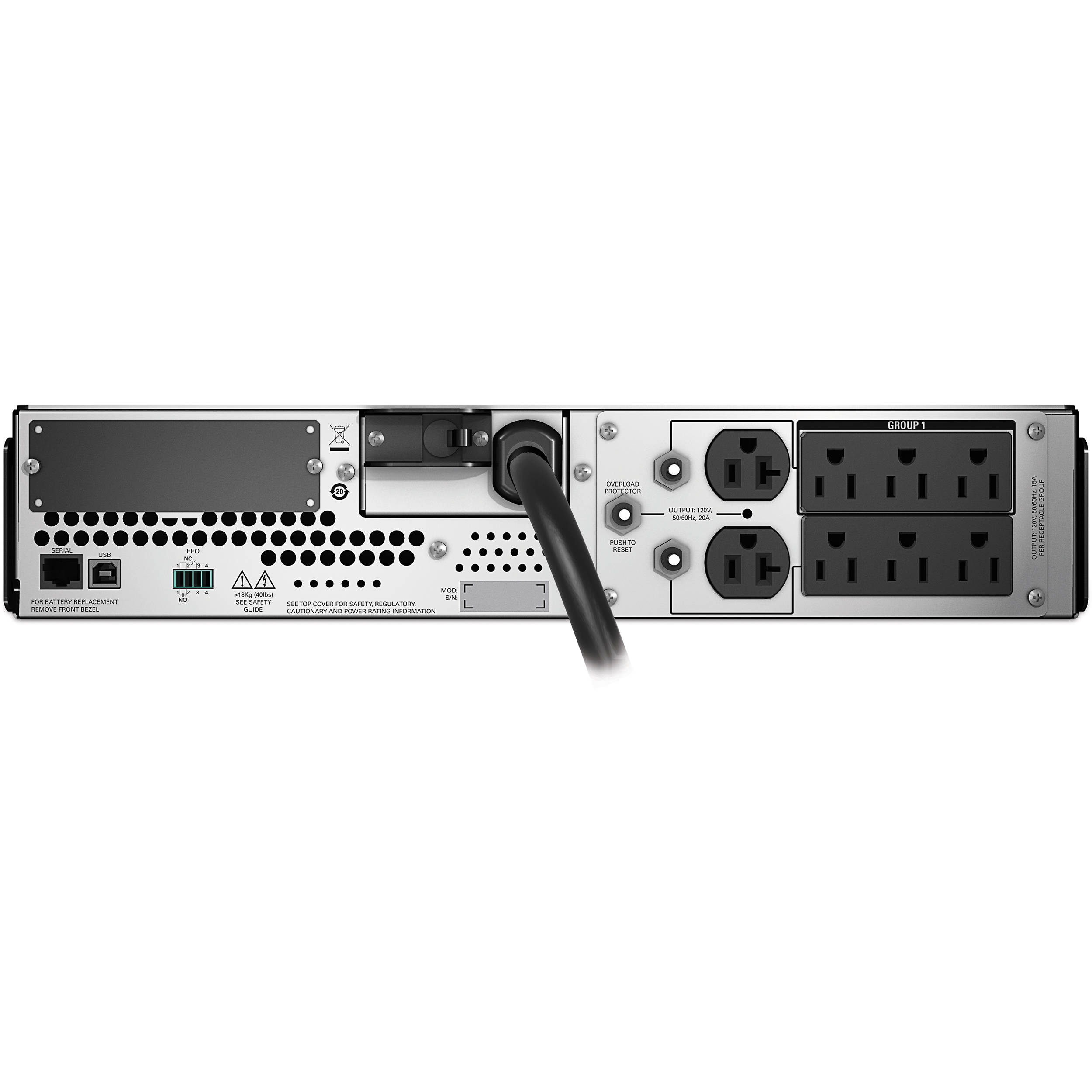 APC Smart-UPS SMT3000R2X145 3,000 VA 2U rack-mount UPS with LCD display — view 3