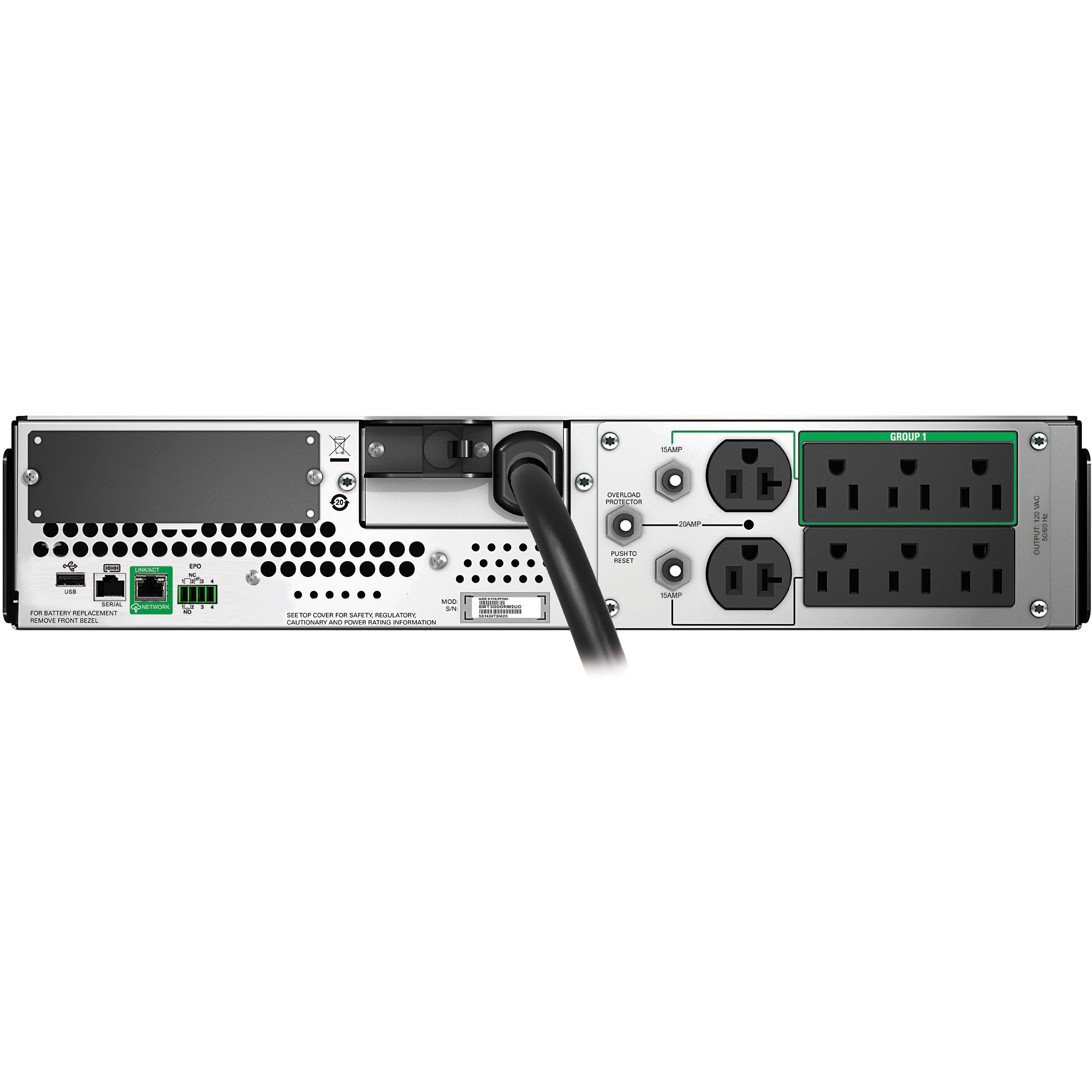 APC Smart-UPS SMT3000RM2UC 3,000 VA 2U rackmount UPS with SmartConnect — view 3