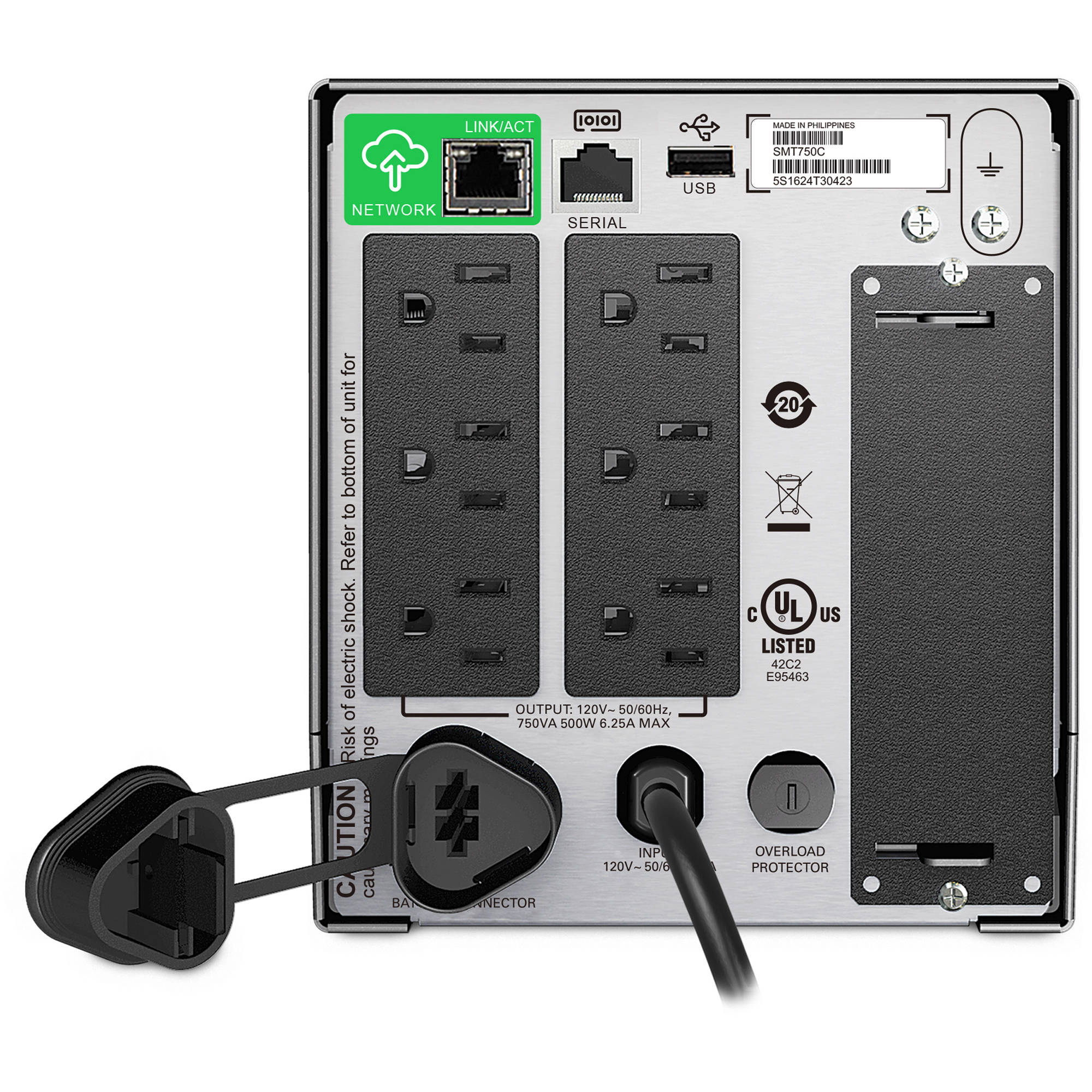 APC Smart-UPS SMT750C 750 VA 500 W desktop UPS with SmartConnect monitoring — view 2