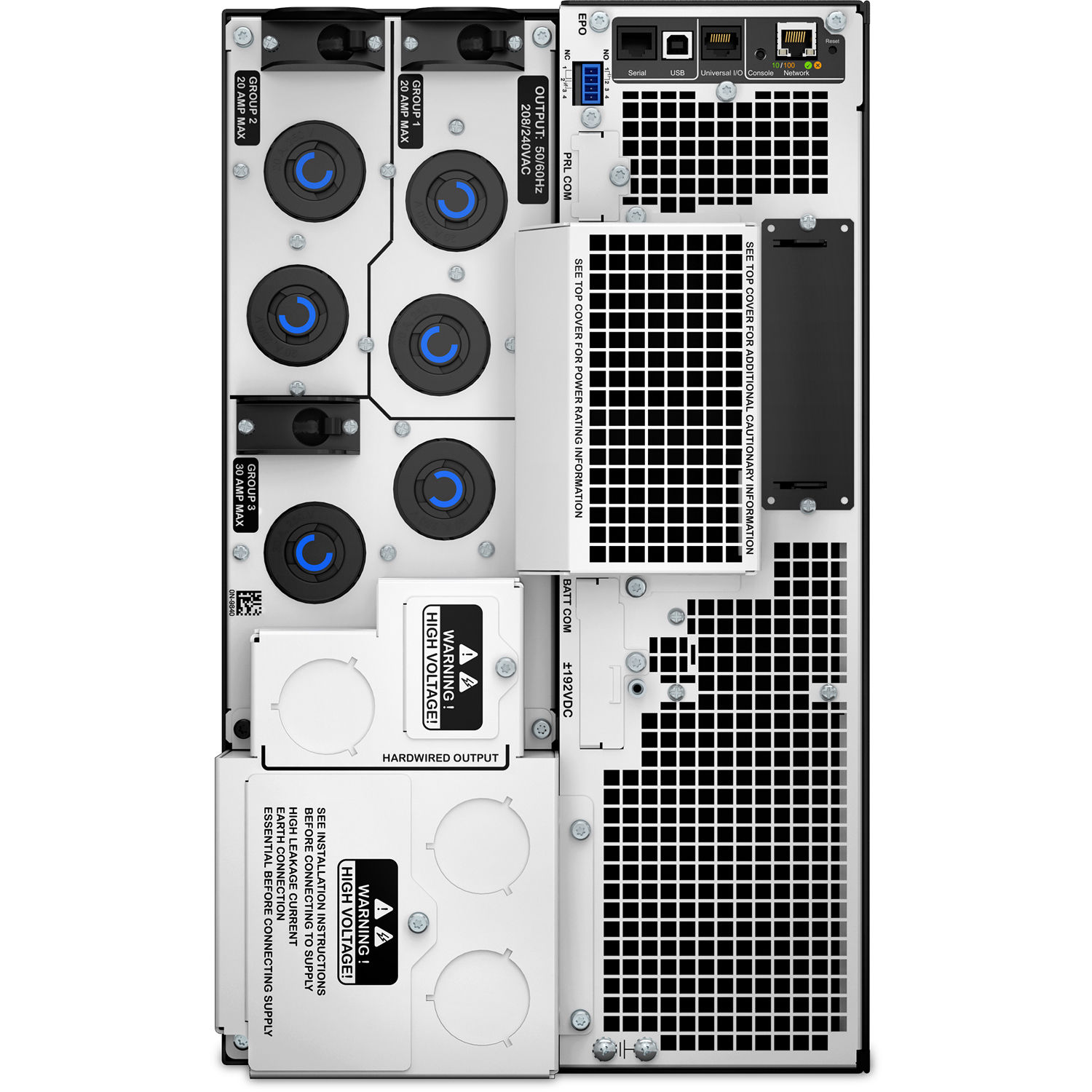 APC Smart-UPS SRT10KXLT 10,000 VA 208 V rack-mount online UPS with NEMA L6 outlets — view 4