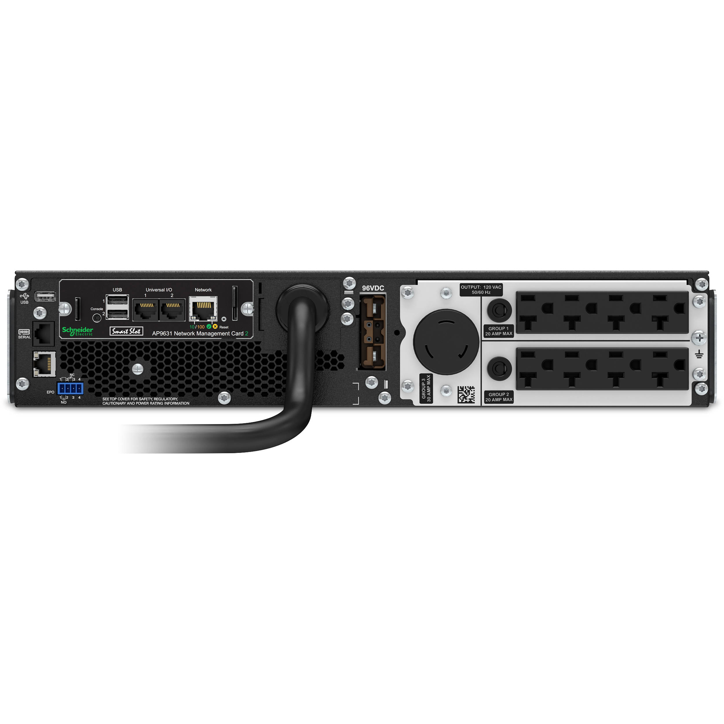 APC Smart-UPS SRT 3000VA rack-mount UPS with network management card support — view 4