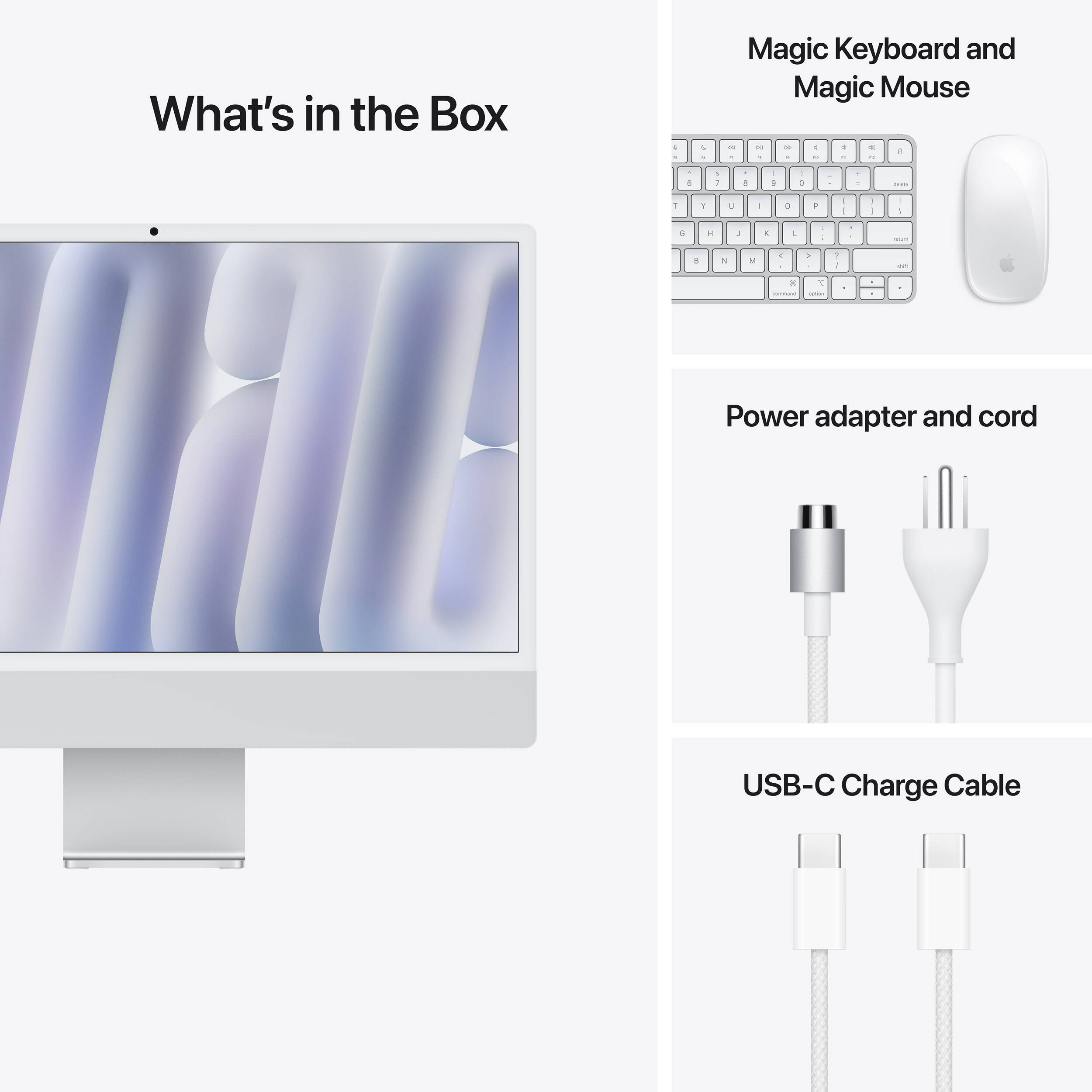 Apple iMac 24-inch in silver with 4.5K Retina display, M4 chip, and slim all-in-one design — view 9