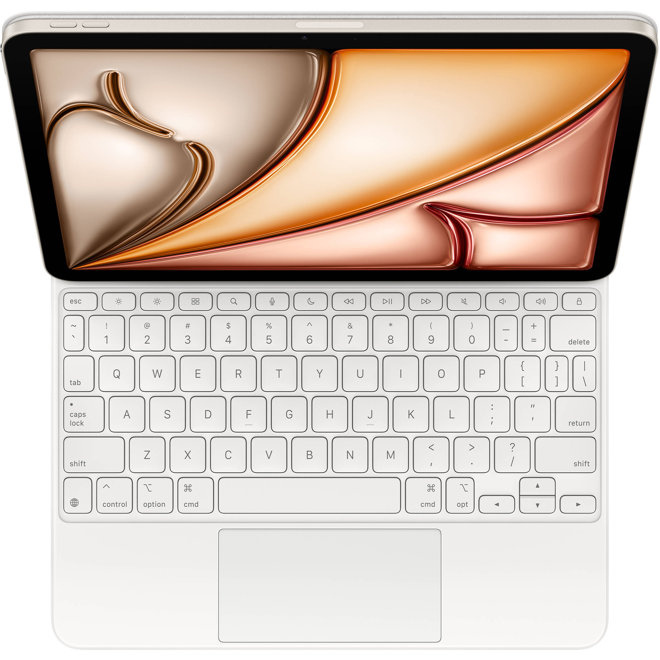 Apple Magic Keyboard for iPad Air 11-inch (M3) in white with integrated trackpad and backlit keys — view 2