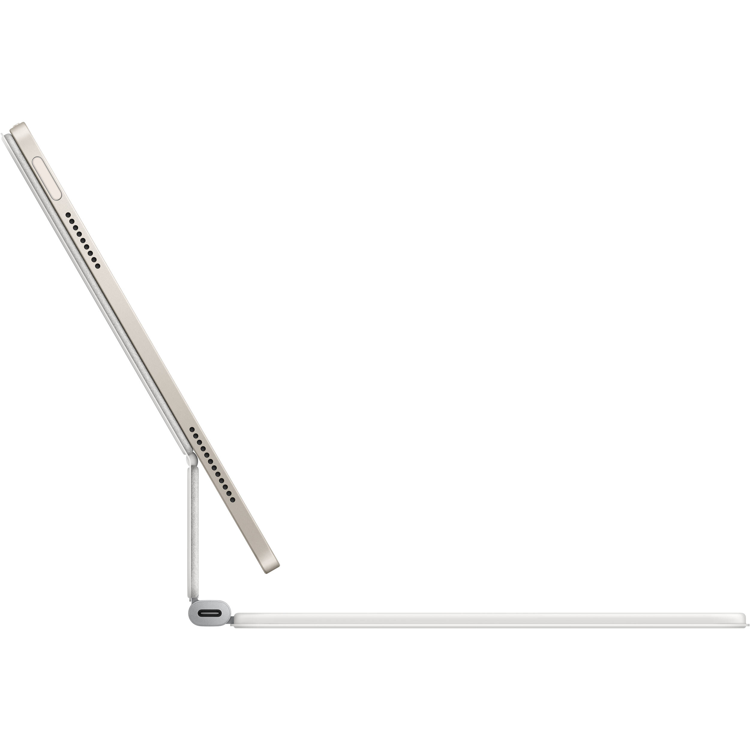 Apple Magic Keyboard for iPad Air 11-inch (M3) in white with integrated trackpad and backlit keys — view 3