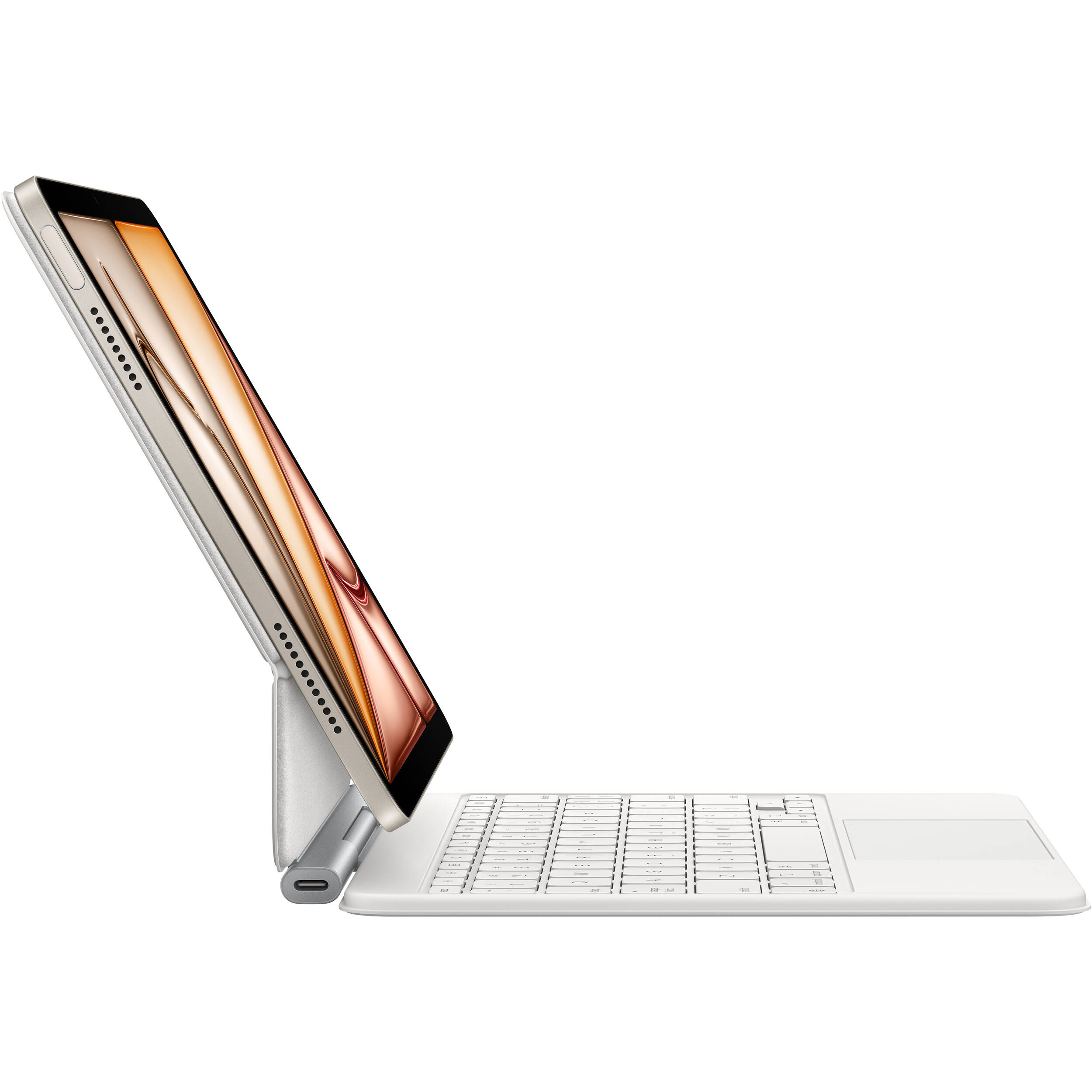 Apple Magic Keyboard for iPad Air 11-inch (M3) in white with integrated trackpad and backlit keys — view 4