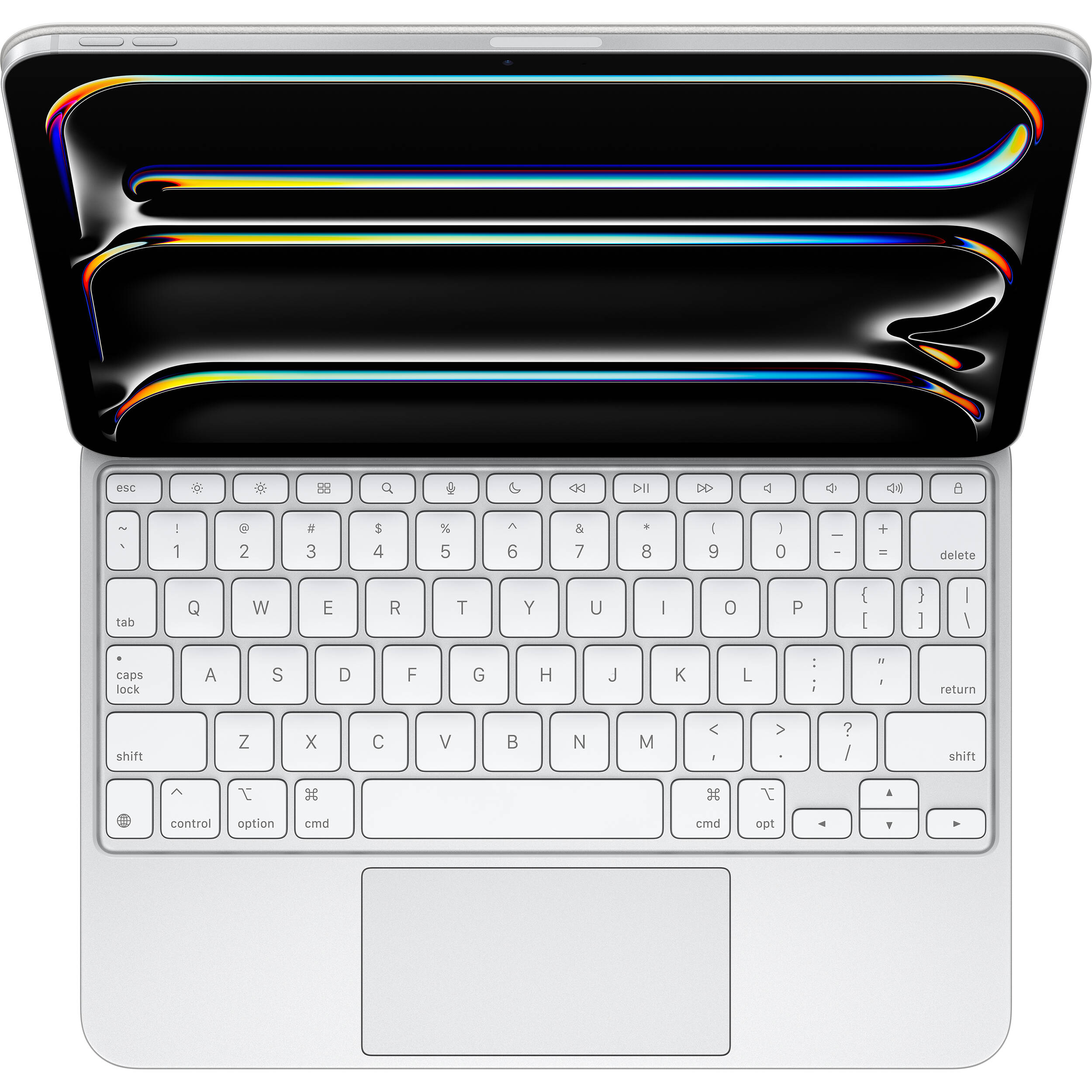 White Apple Magic Keyboard folio for iPad Air 11-inch with floating design and trackpad — view 2