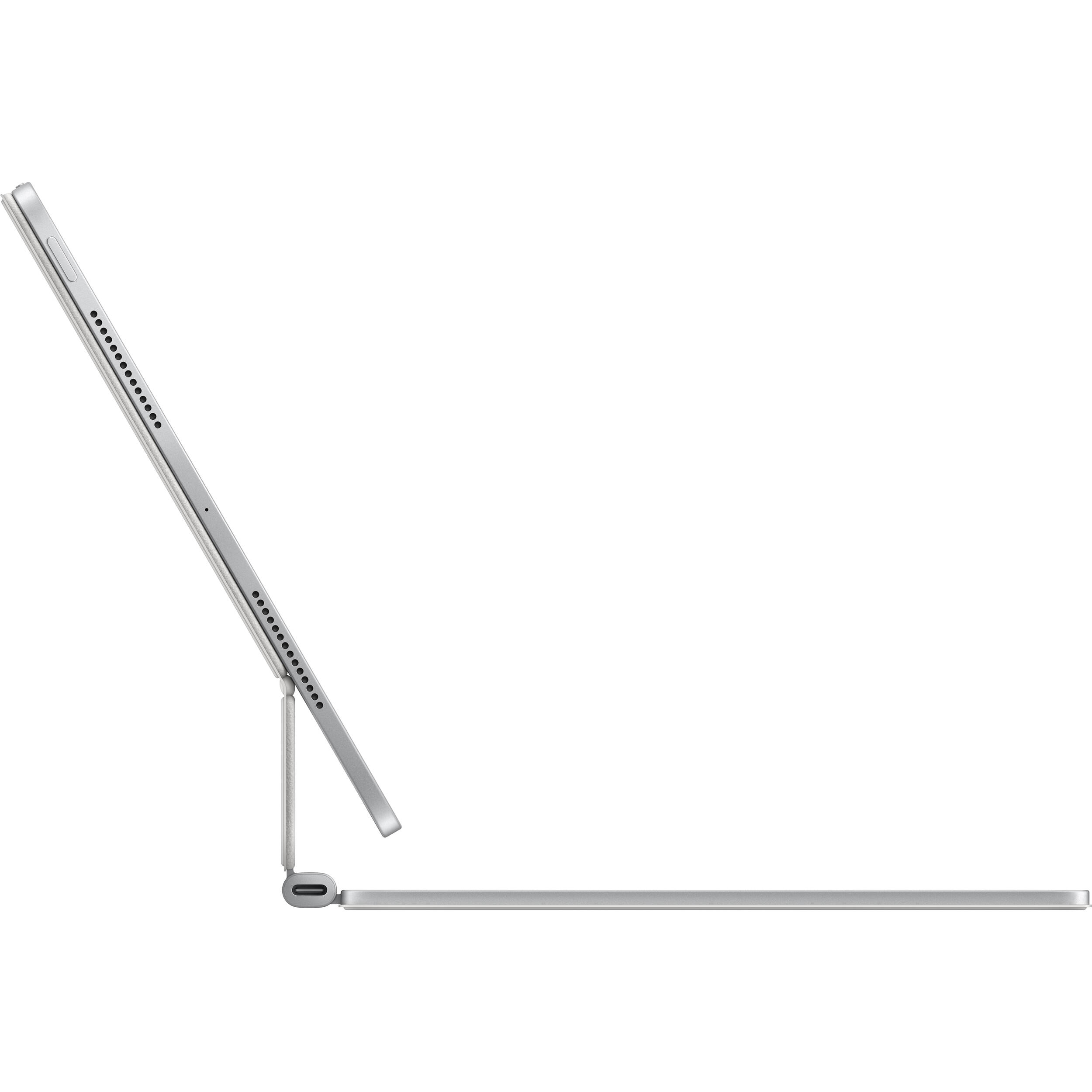 White Apple Magic Keyboard folio for iPad Air 11-inch with floating design and trackpad — view 3
