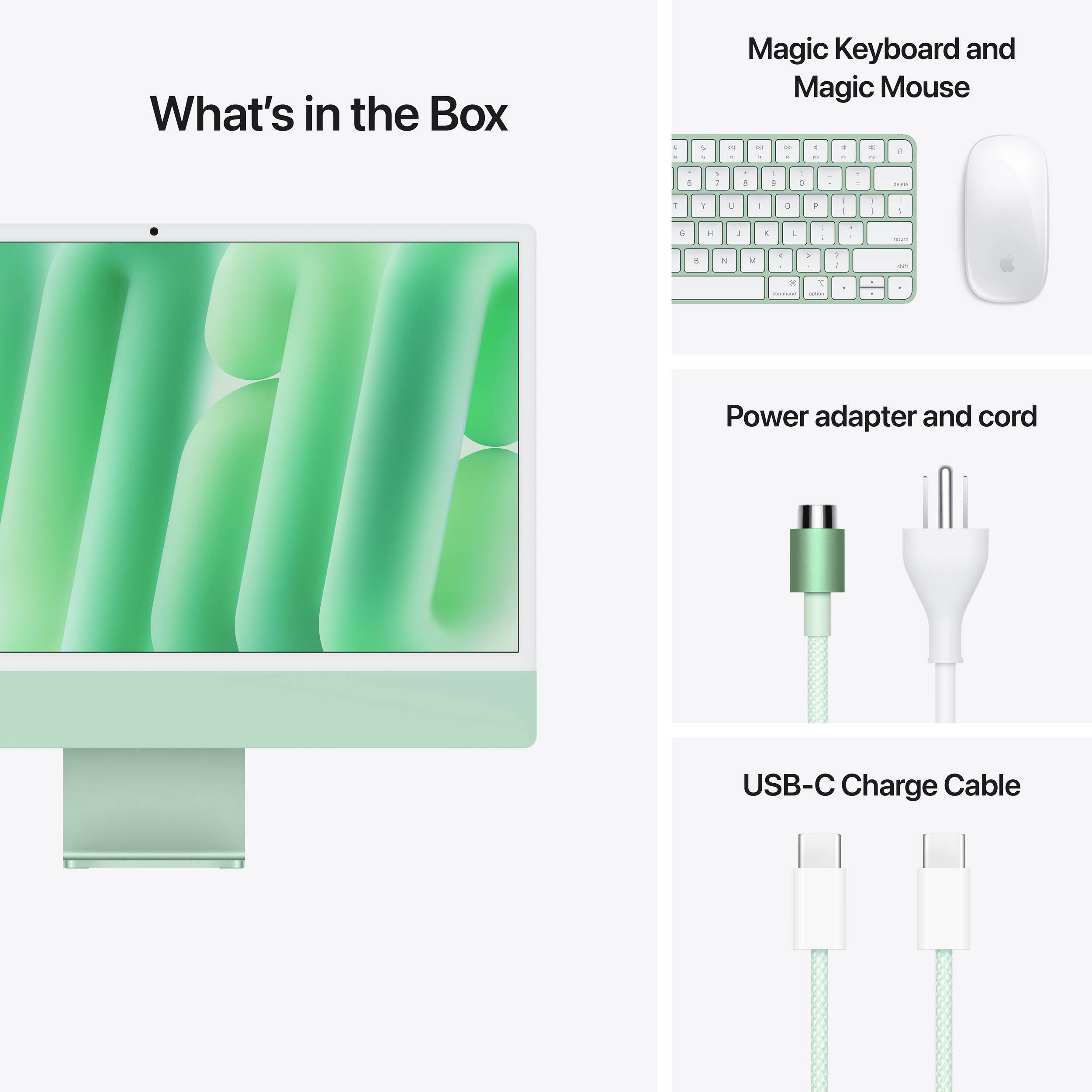 Apple iMac 24-inch in green with 4.5K Retina display, Apple M4 chip, and slim all-in-one design — view 9