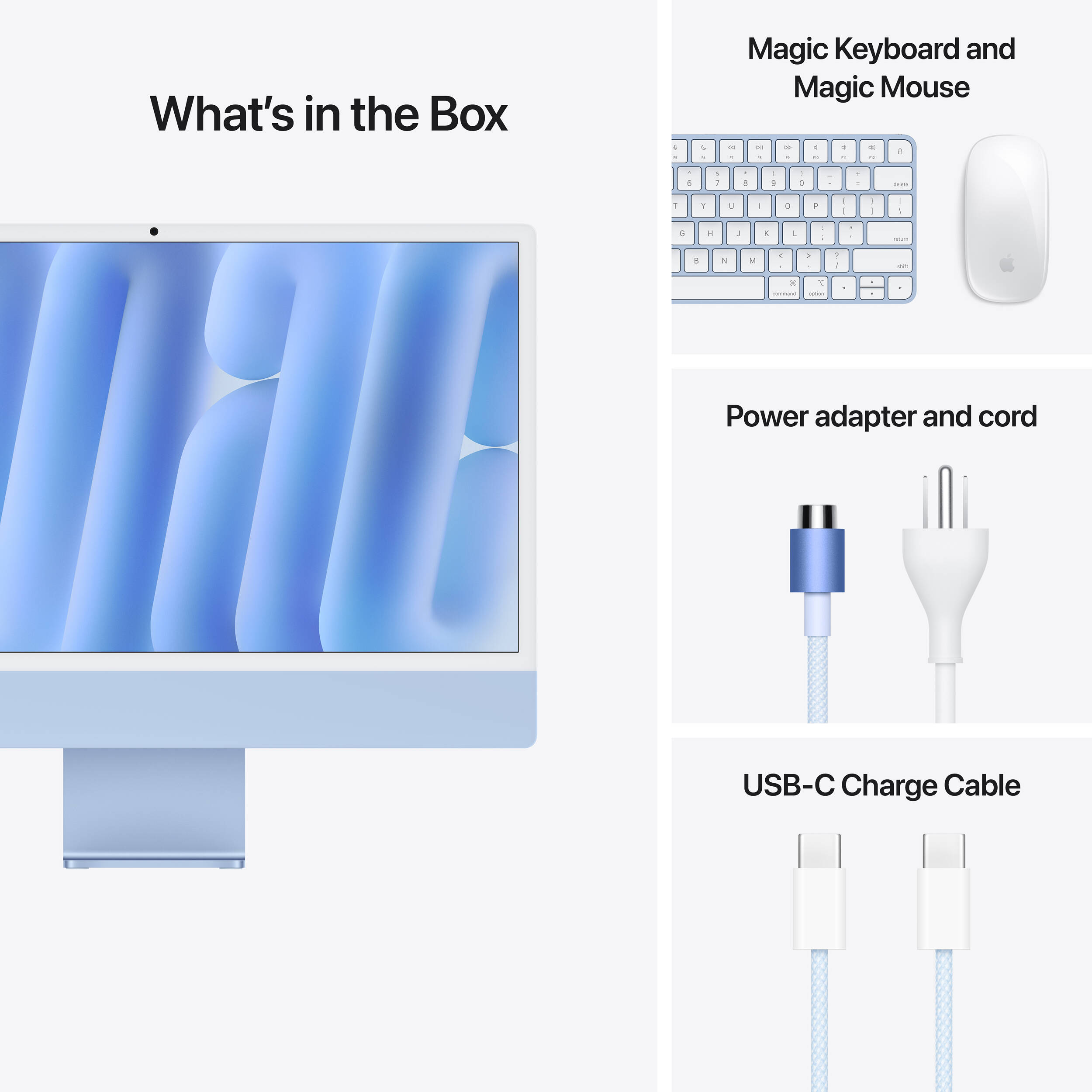 Apple iMac 24-inch all-in-one desktop in blue with slim profile and integrated display — view 9