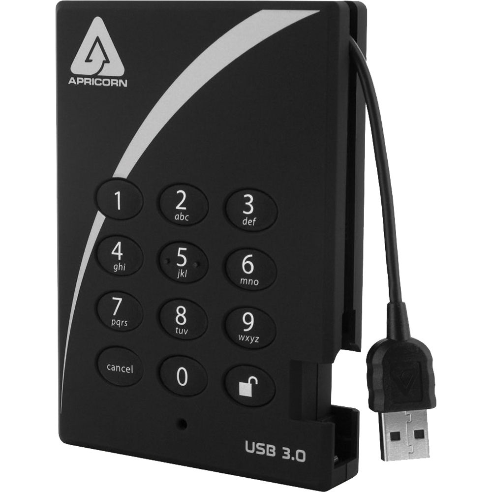Apricorn 500 GB encrypted external drive with AES XTS and USB 3.0 — view 2