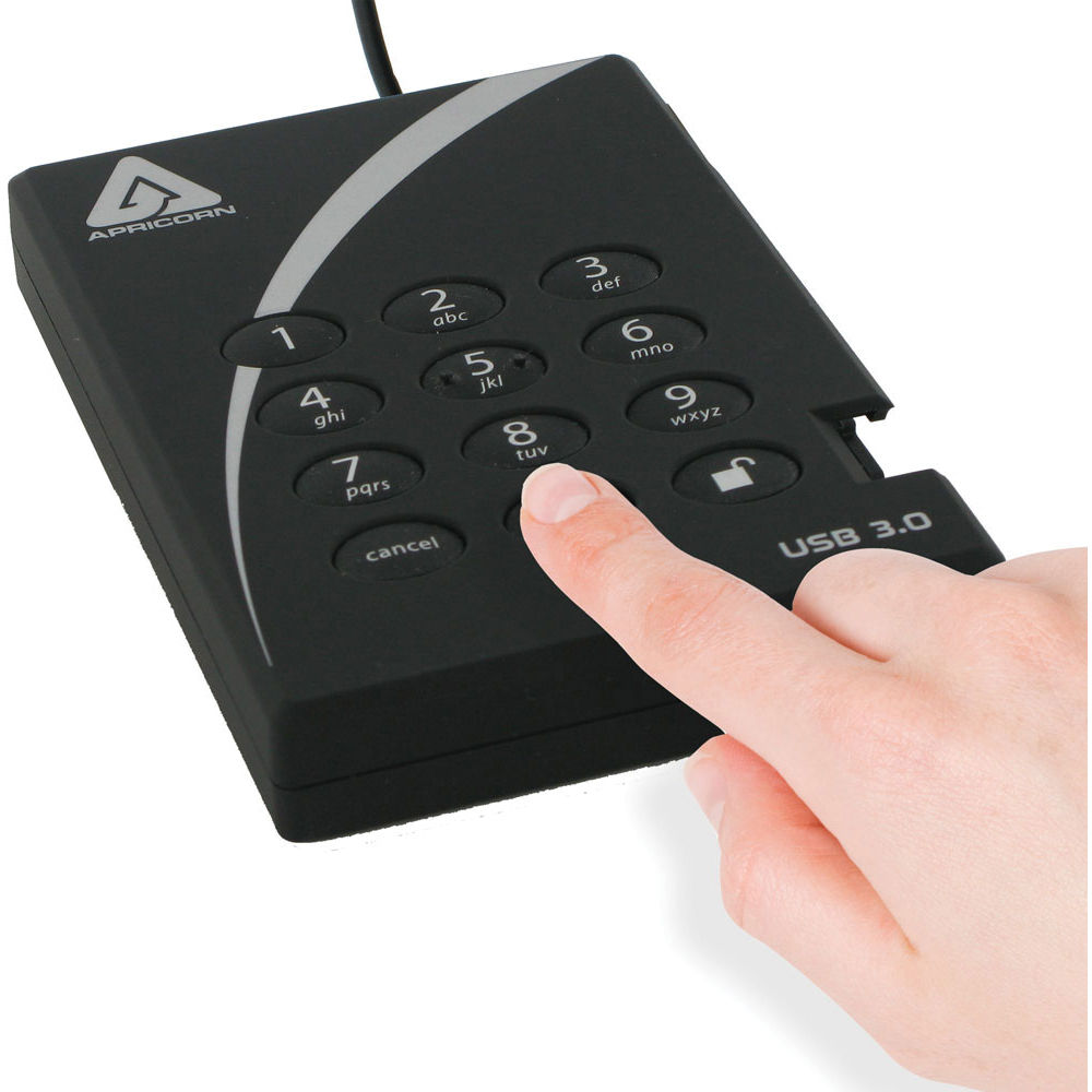 Apricorn 500 GB encrypted external drive with AES XTS and USB 3.0 — view 3