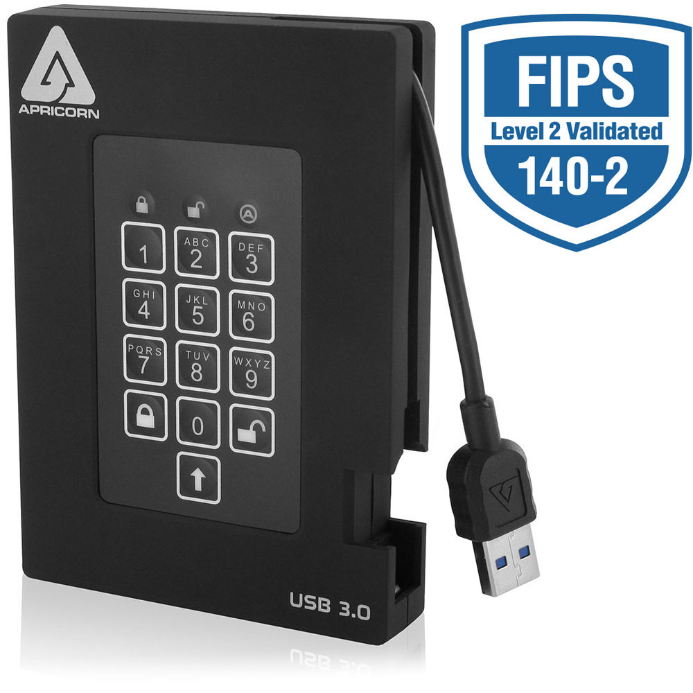 Apricorn 4TB FIPS validated external SSD with USB 3.0 connectivity — view 2