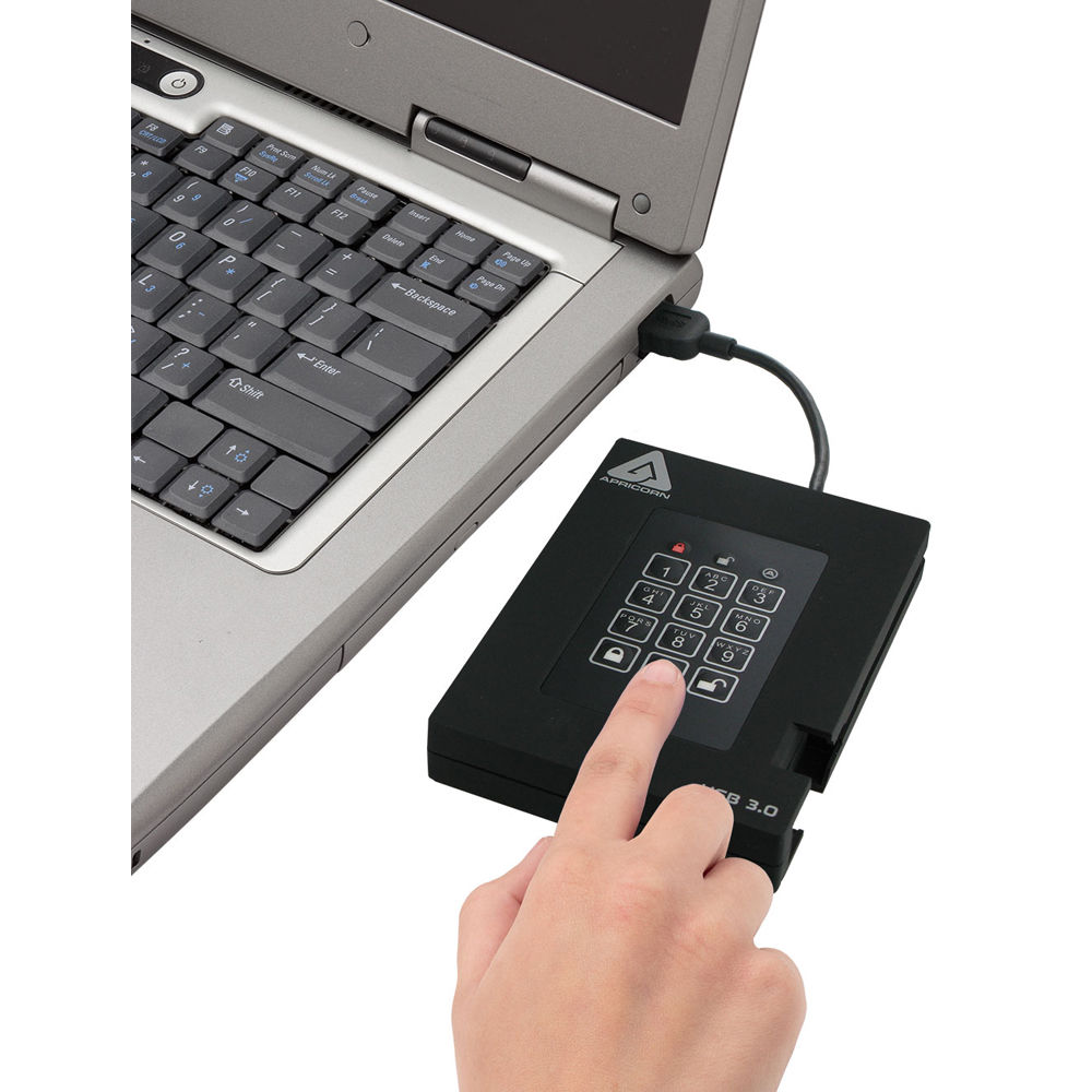 Apricorn 4TB FIPS validated external SSD with USB 3.0 connectivity — view 3
