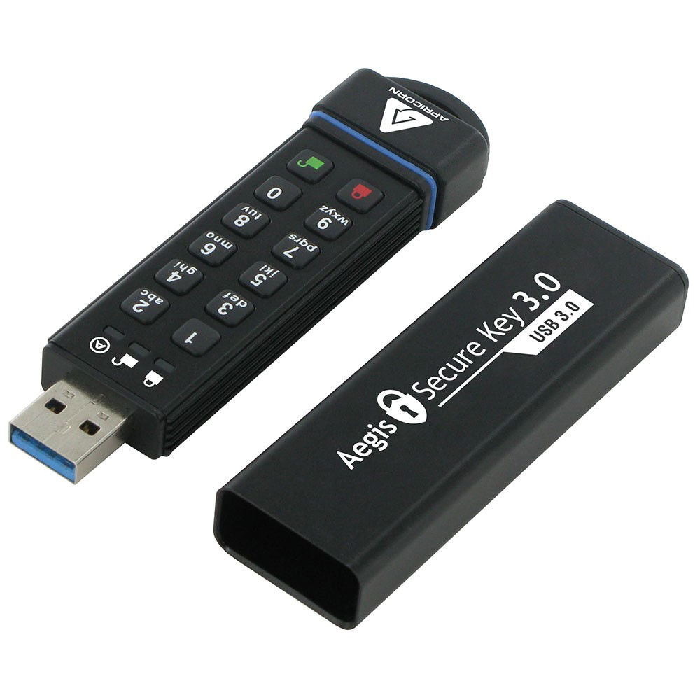 Apricorn ASK3-16GB secure USB 3.0 flash drive with 256-bit AES XTS encryption — view 3