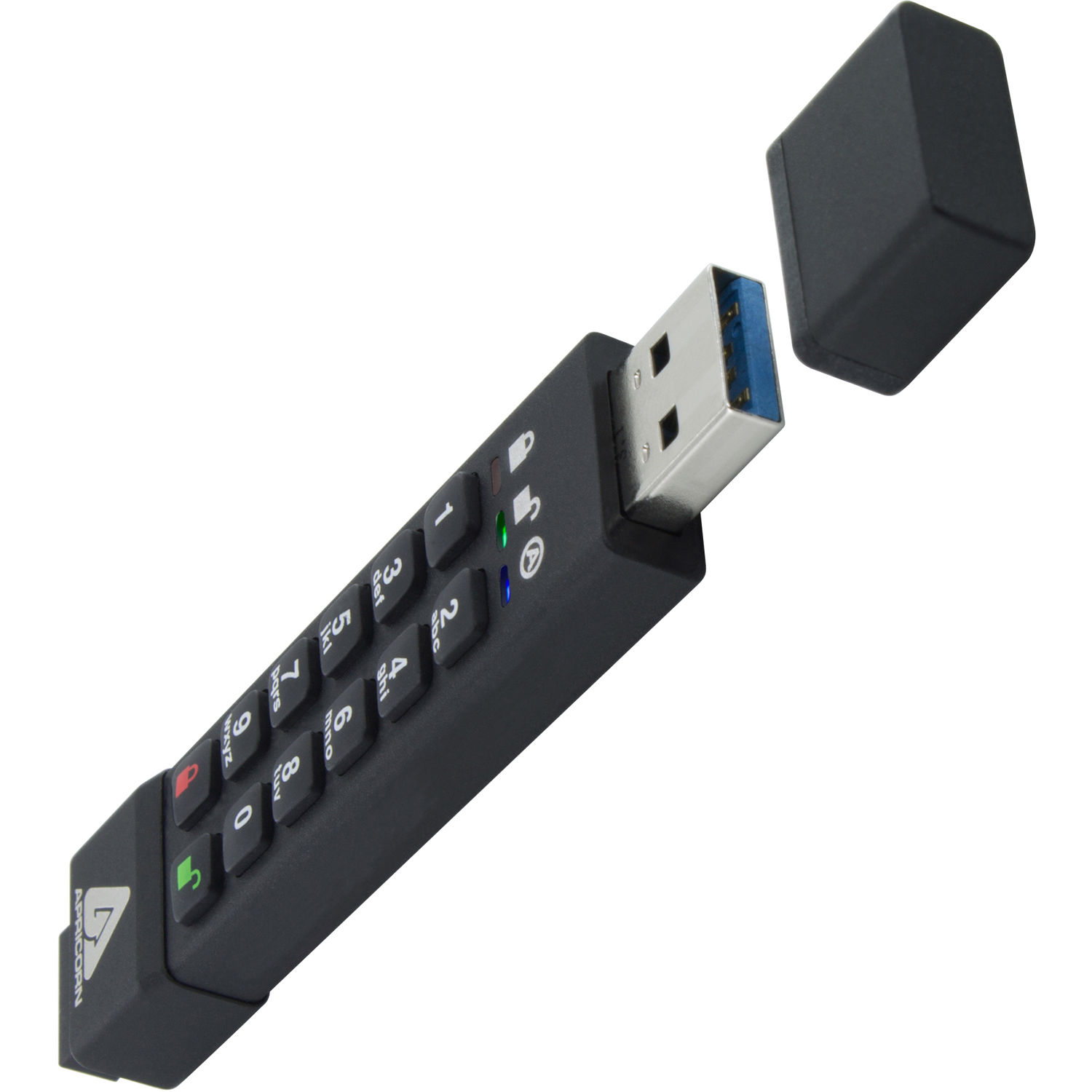 Apricorn ASK3Z 16GB encrypted USB 3.0 flash drive with AES XTS security — view 2