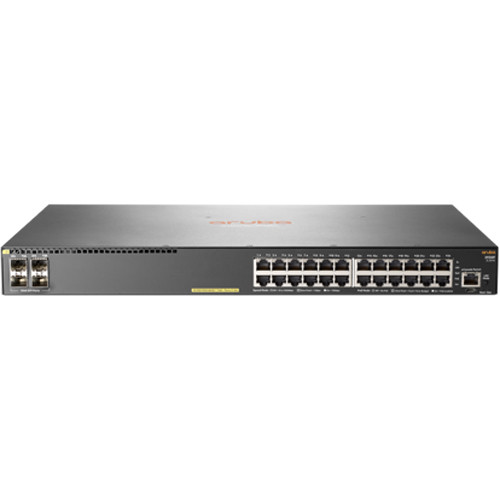 Aruba 2930F 24G PoE+ 4SFP managed Layer 3 switch with 24 PoE+ ports and 4 SFP uplinks — view 2