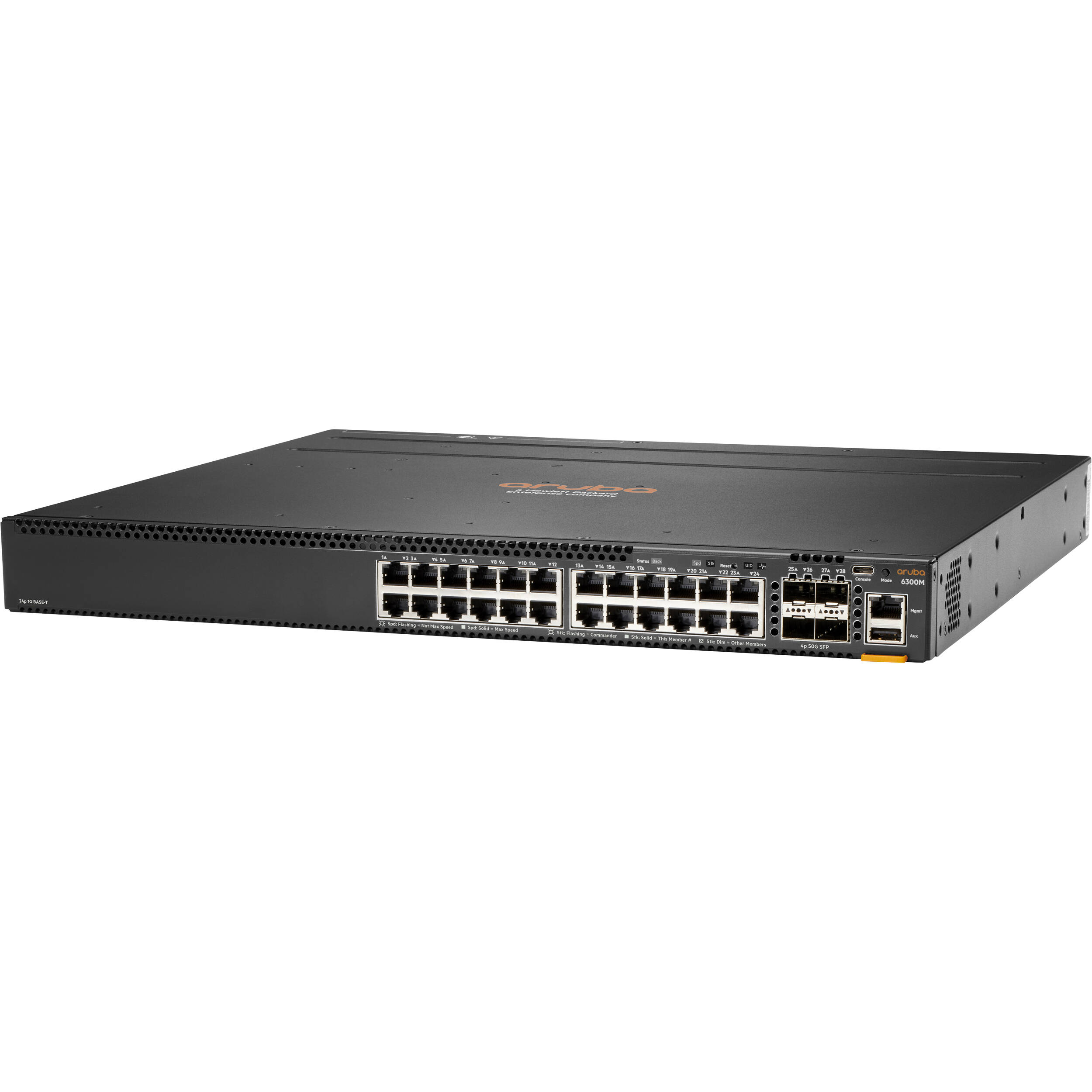 Aruba 6300M 24G 4SFP56 managed switch for enterprise rack and fiber uplink deployment — view 2