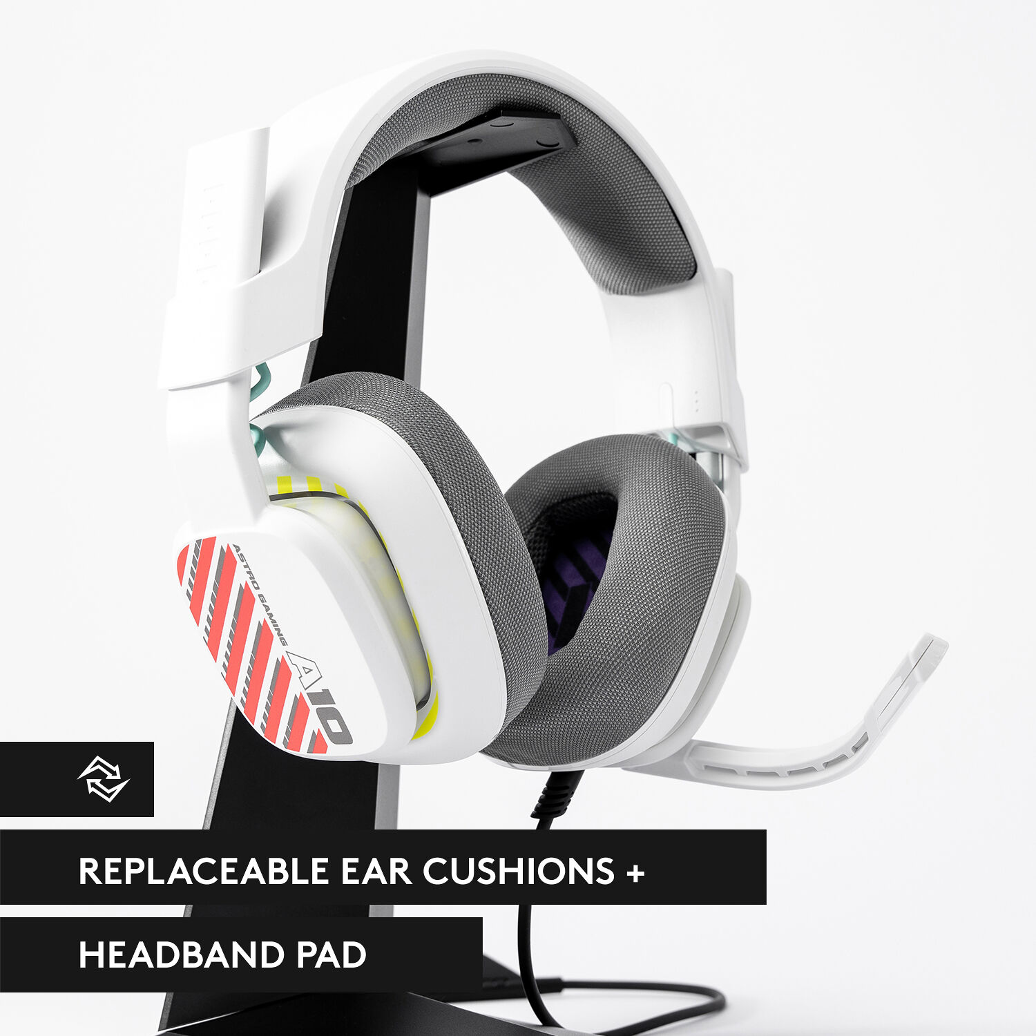 Logitech A10 G2 wired PlayStation gaming headset in white with boom microphone — view 8