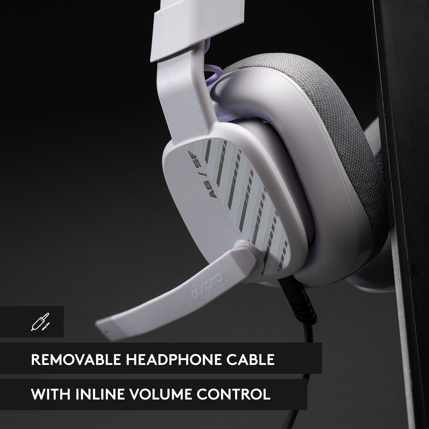 ASTRO Gaming A10 Gen 2 wired PC headset in grey with boom microphone — view 3