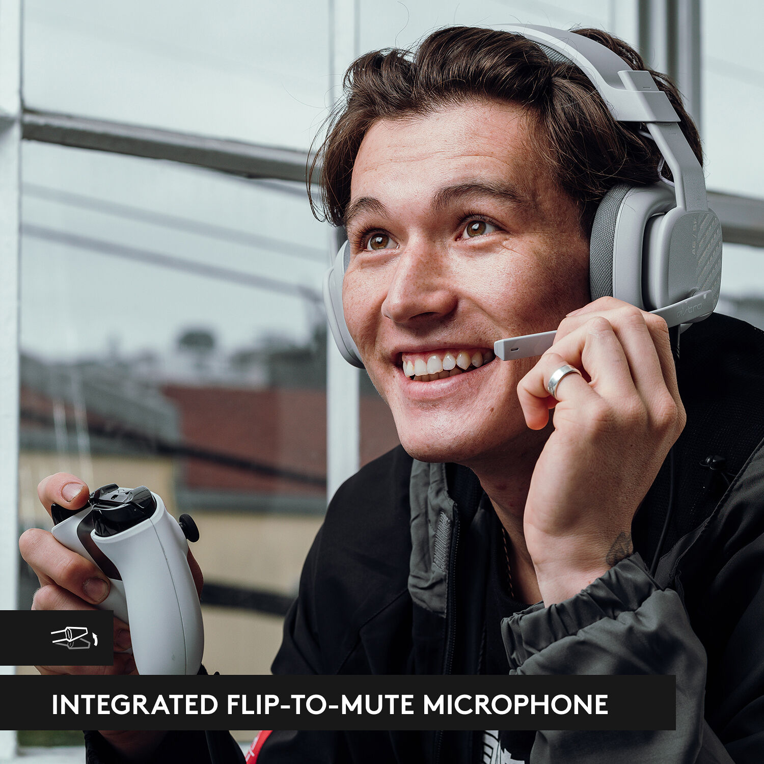 ASTRO Gaming A10 Gen 2 wired PC headset in grey with boom microphone — view 6