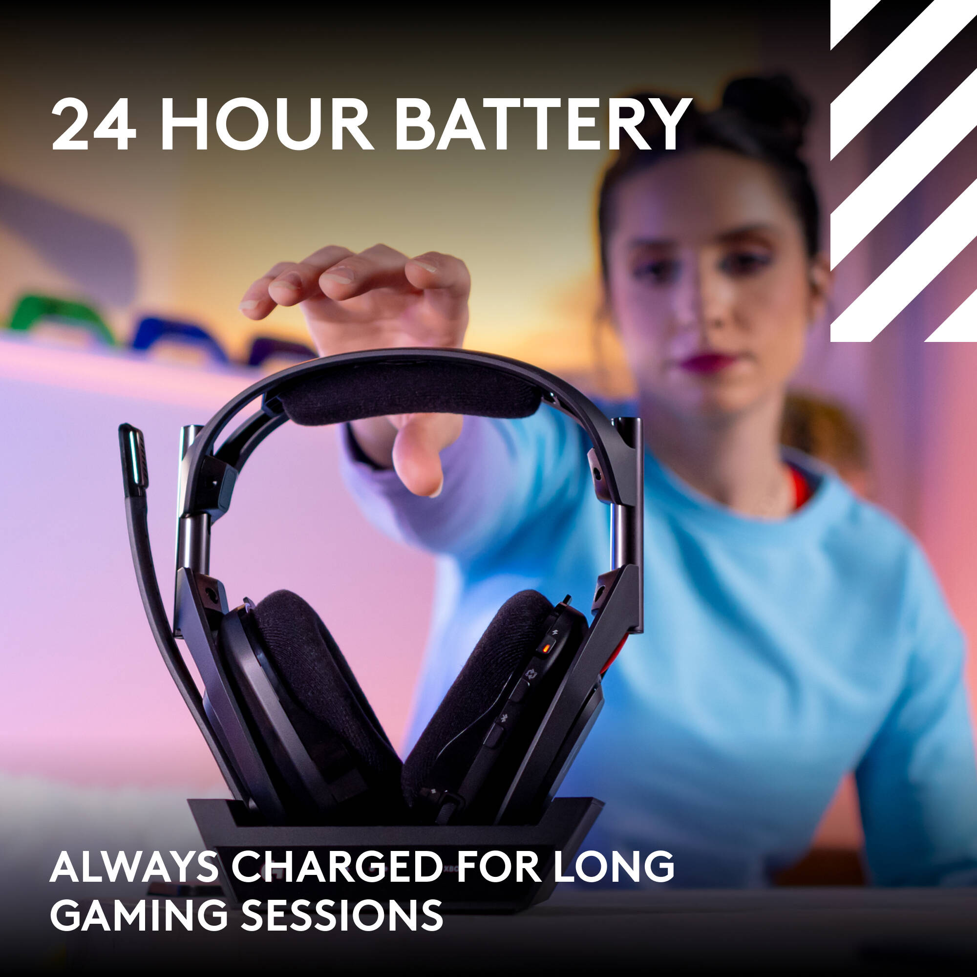 Logitech G A50 Gen5 Black wireless binaural over-ear headset with integrated microphone — view 8