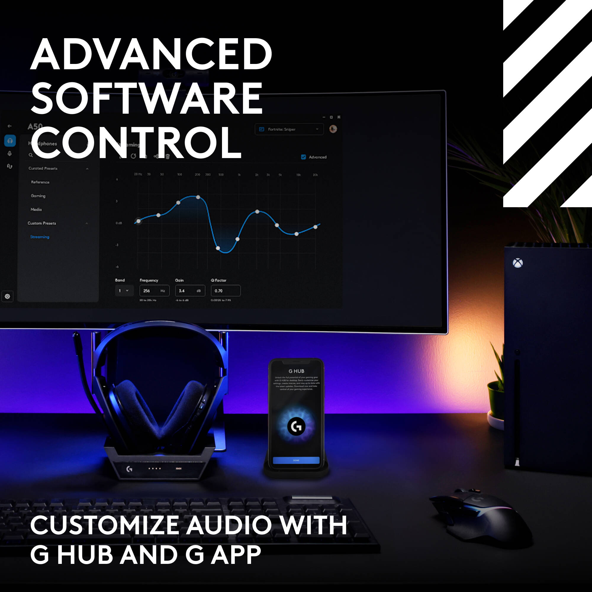 Logitech G A50 Gen5 Black wireless binaural over-ear headset with integrated microphone — view 9